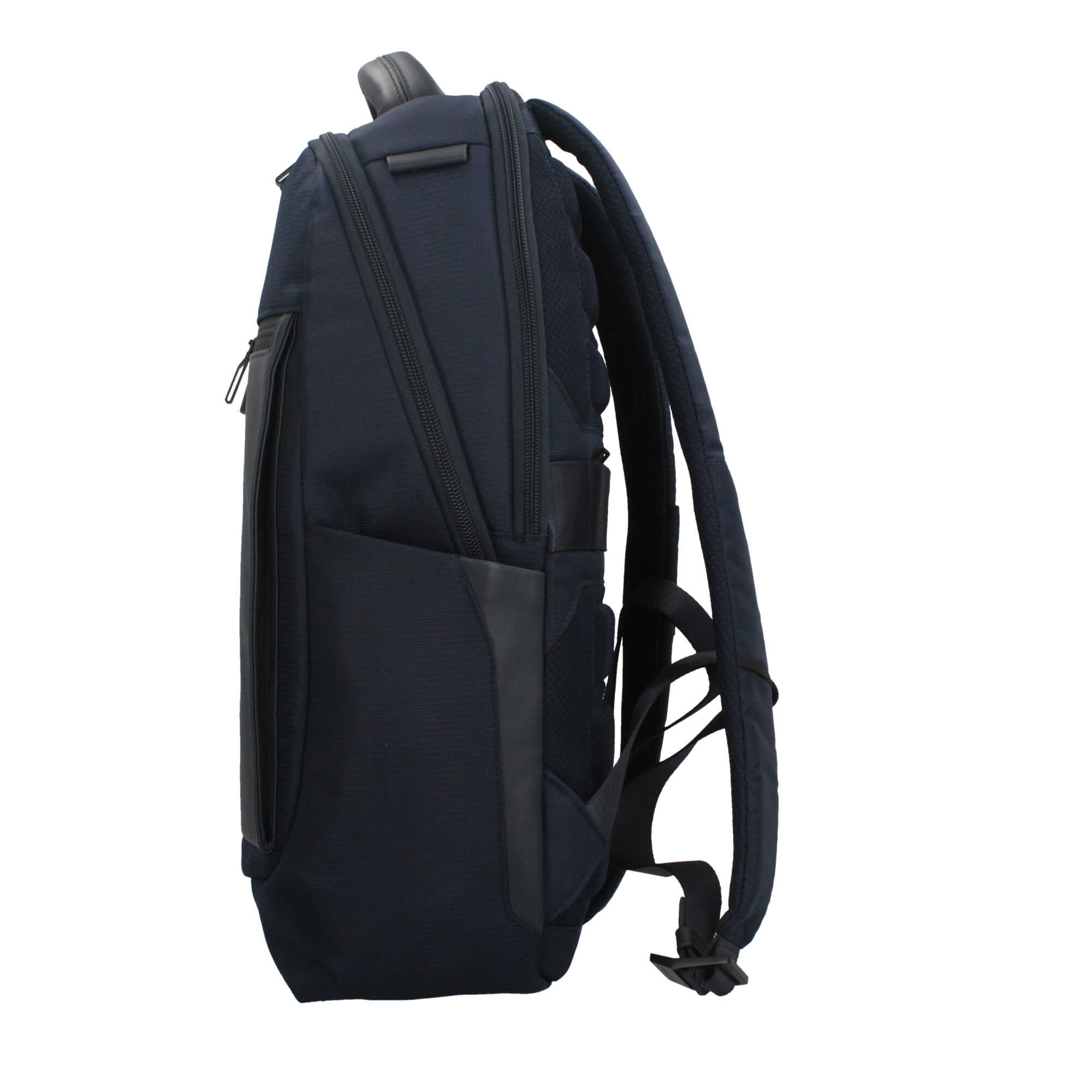 Piquadro zaino per laptop 15,6" in tessuto riciclato con protezione RFID e tasche smart
