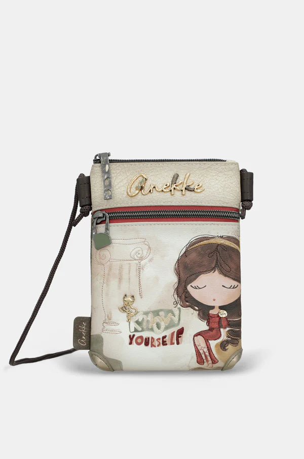 Borsa a tracolla compatta Anekke con tasca frontale con zip