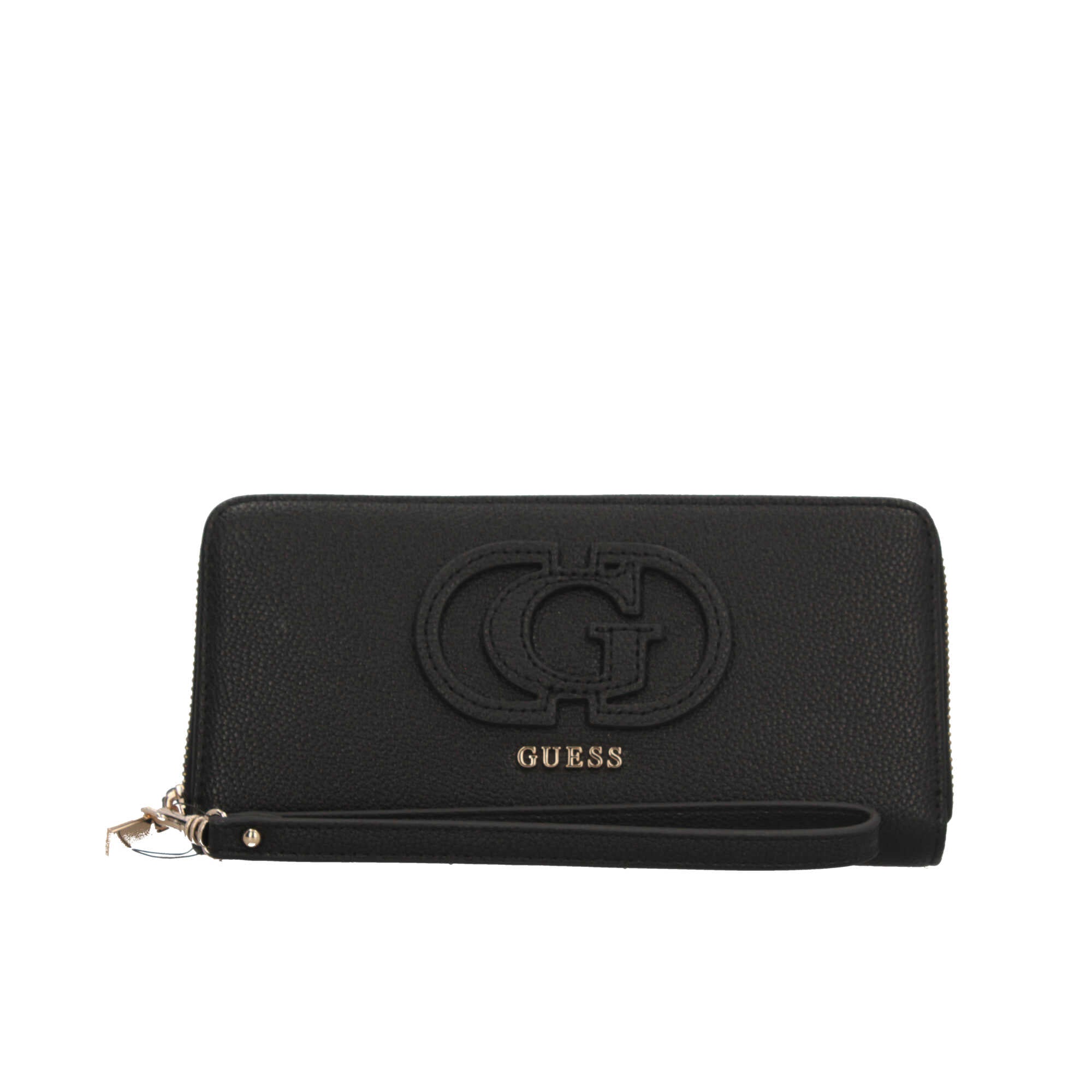 Portafoglio Guess con logo in rilievo e chiusura zip