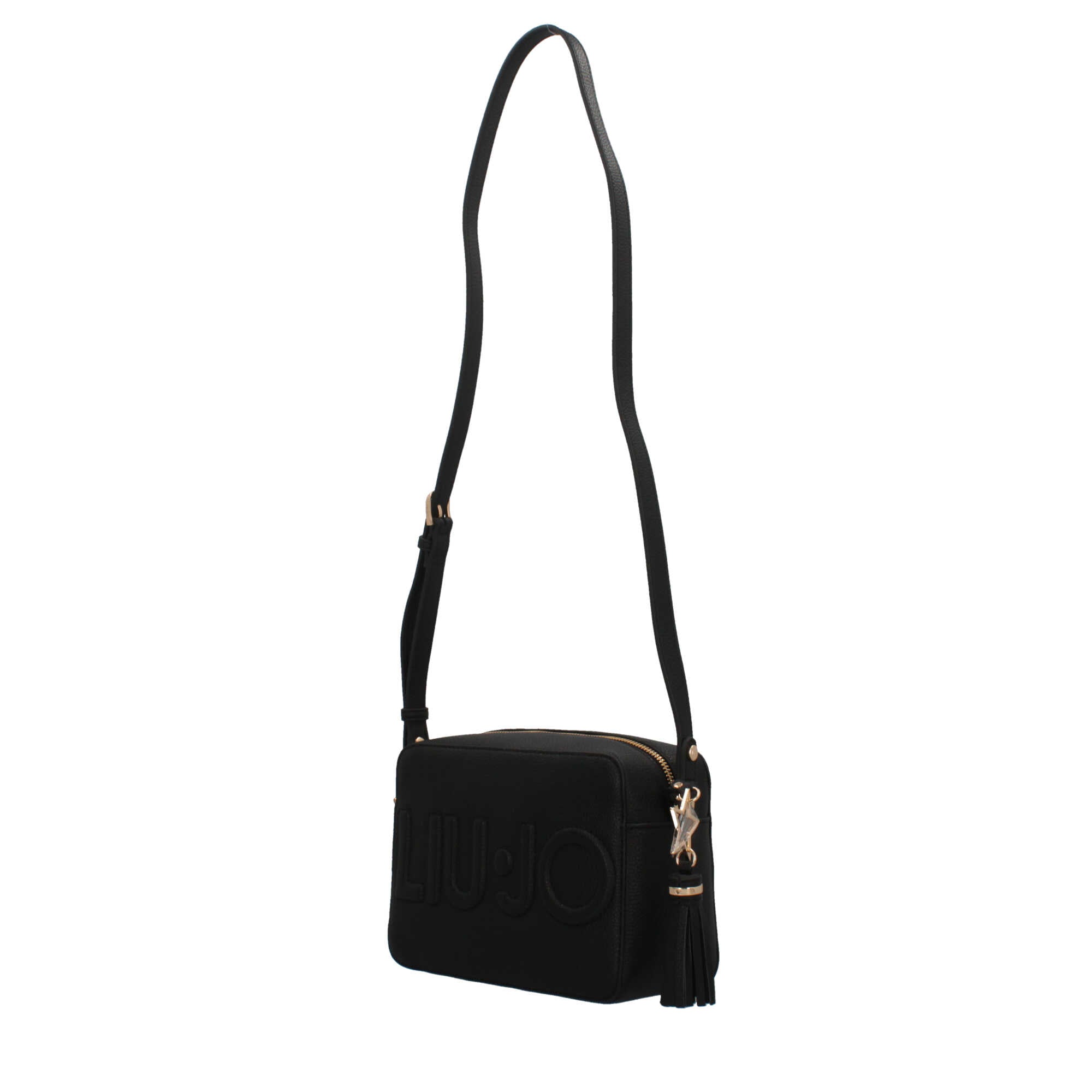 Borsa a Tracolla Donna Liu Jo con Logo in Rilievo e Charm Nero TU | Giò Fashion