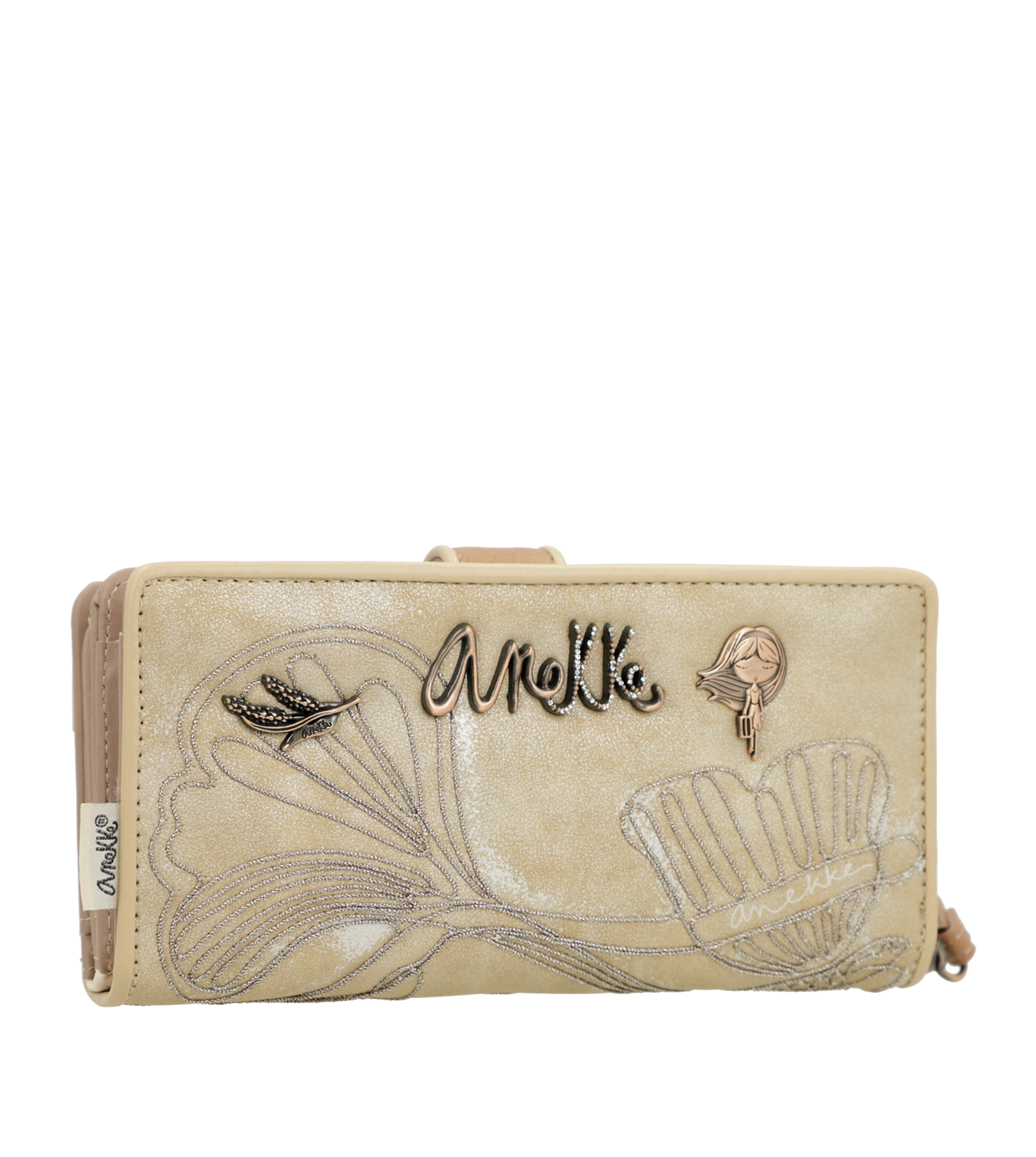 Portamonete Anekke compatto ed elegante con chiusura a patta Beige TU | Giò Fashion