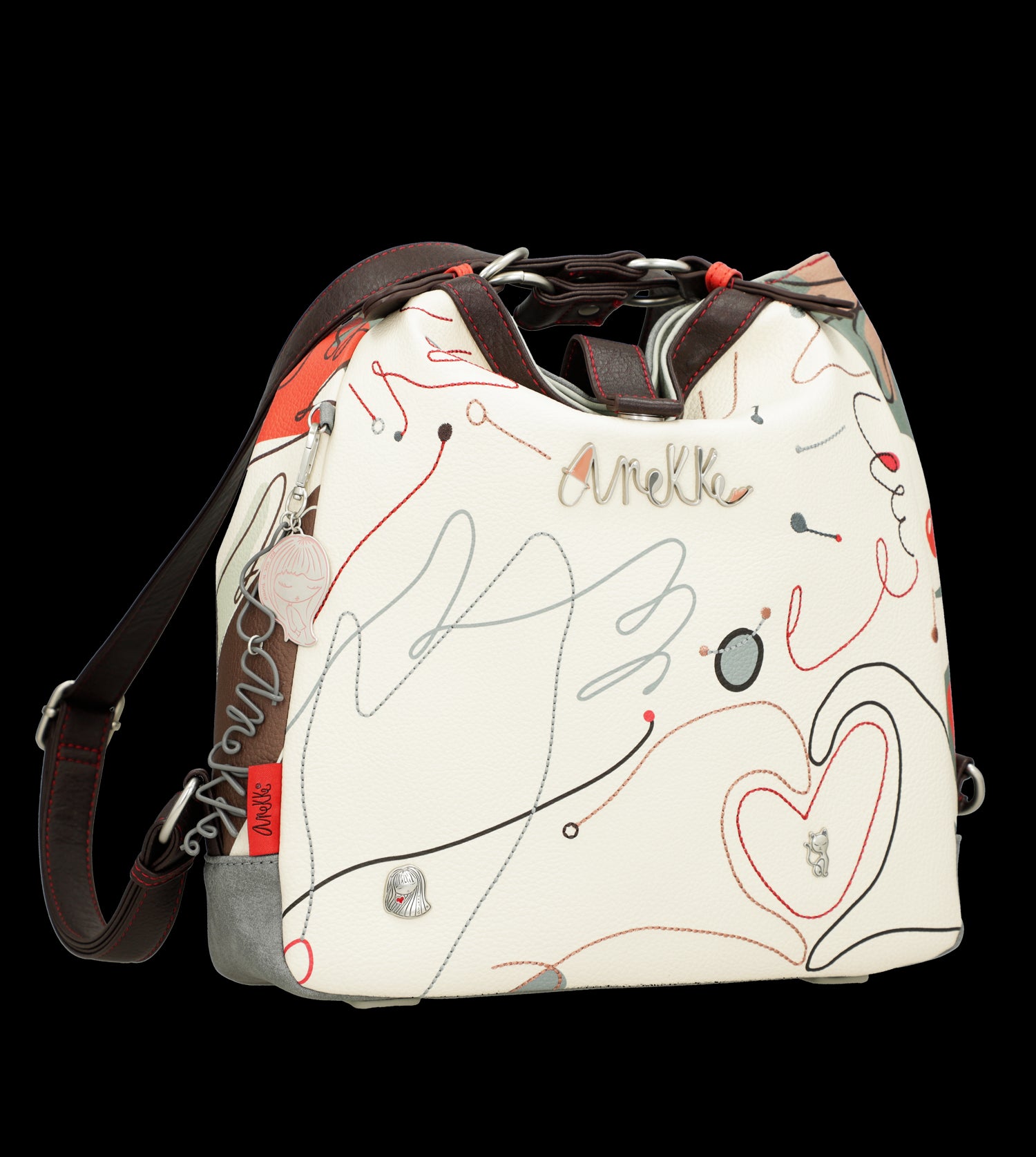 Borsa Anekke versatile con doppio utilizzo e design artistico