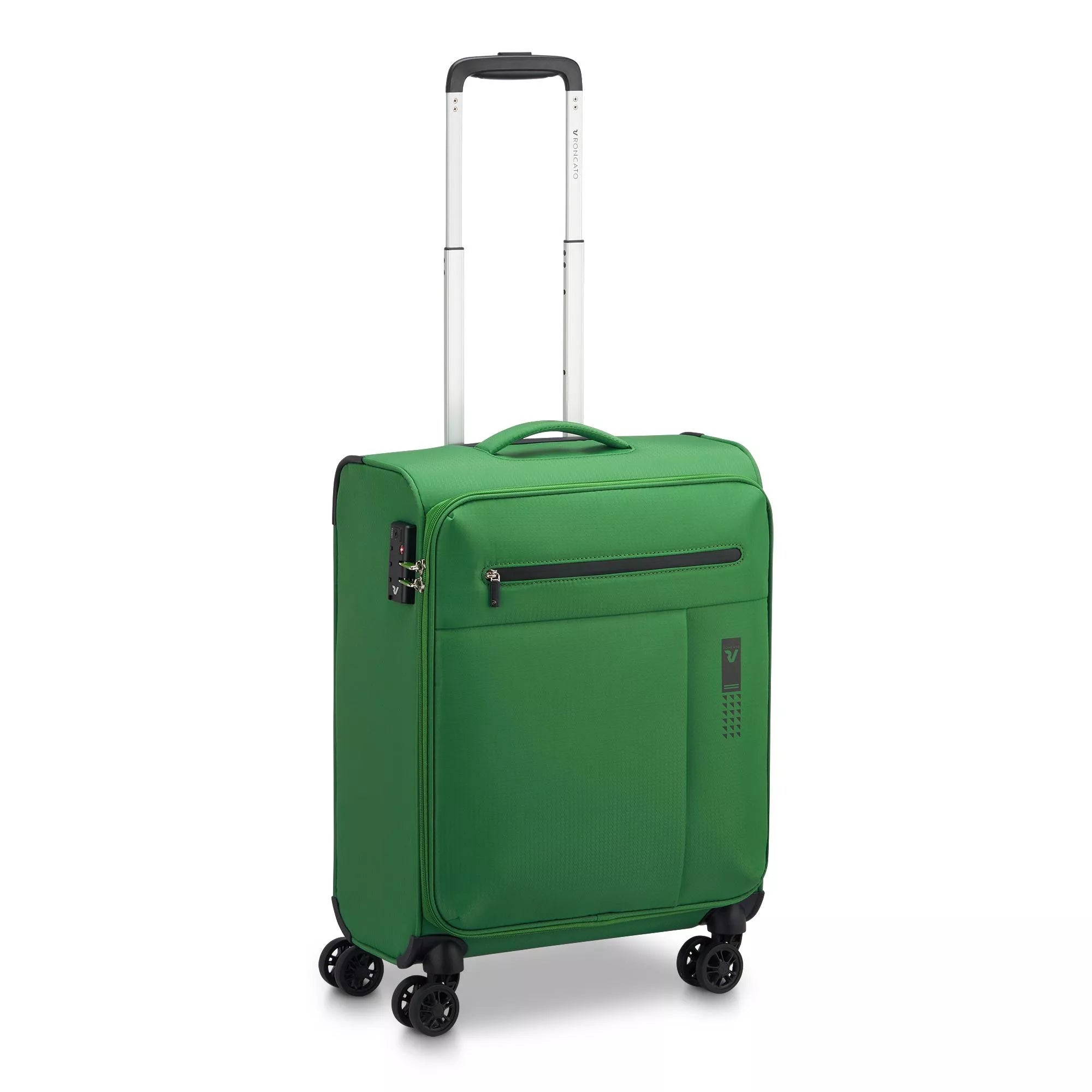 Trolley Roncato morbido con 4 ruote e chiusura TSA per viaggi pratici VERDE TU | Giò Fashion
