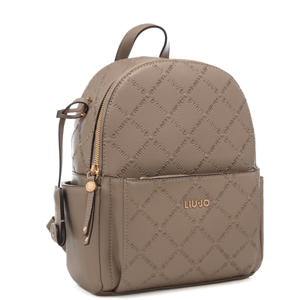Zaino Liu Jo compatto con logo in rilievo e tasche laterali
