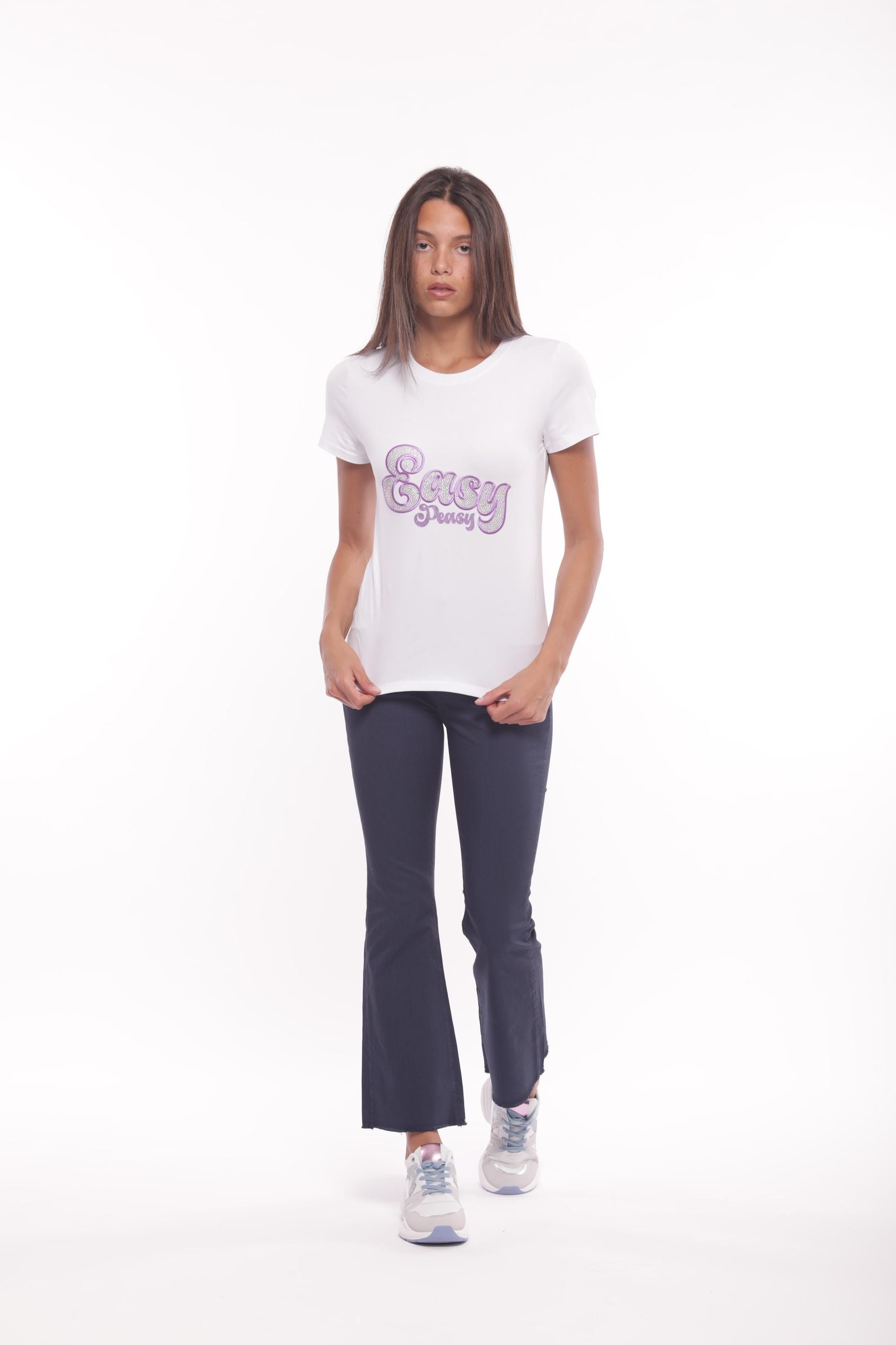 Mimi Mua pantalone cropped flare in gabardina