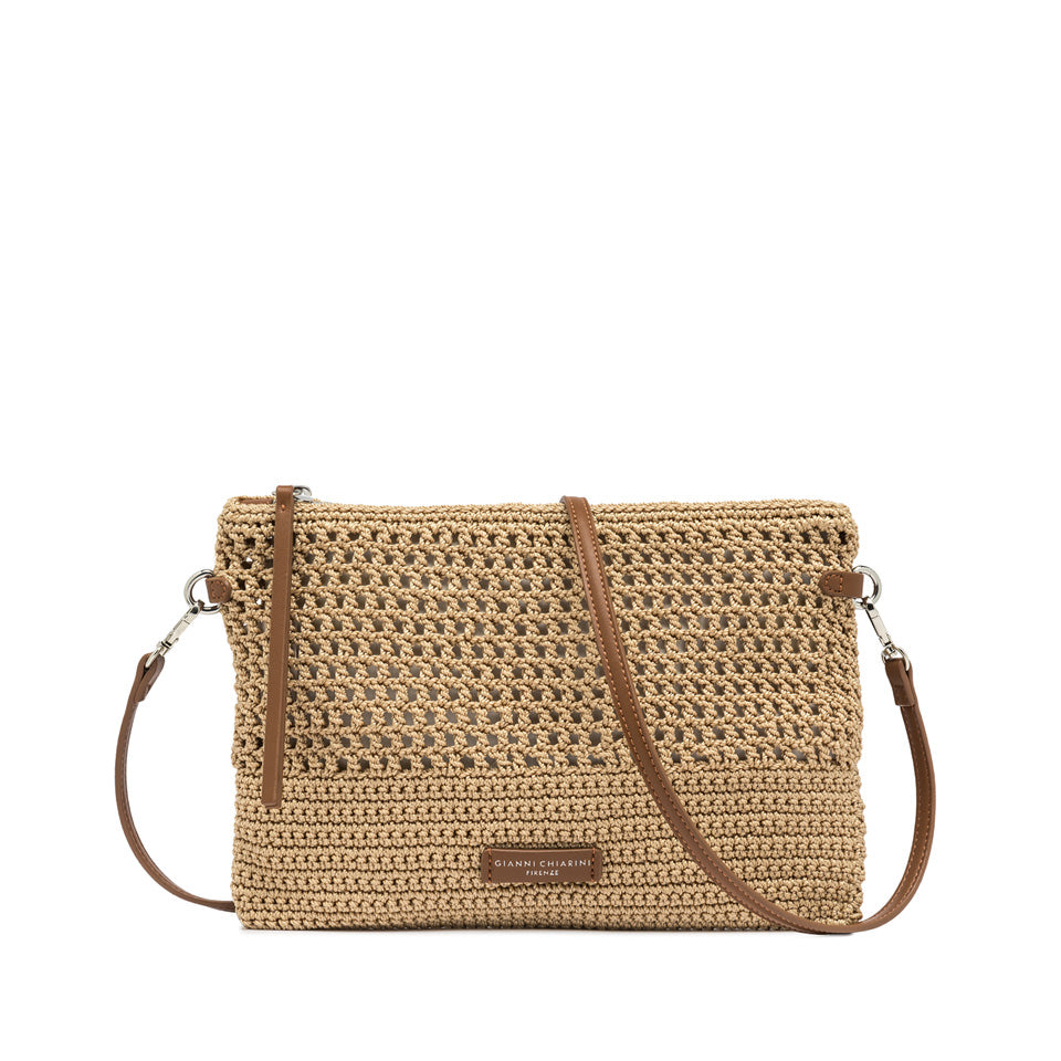Pochette Gianni Chiarini in tessuto uncinetto con tracolla removibile
