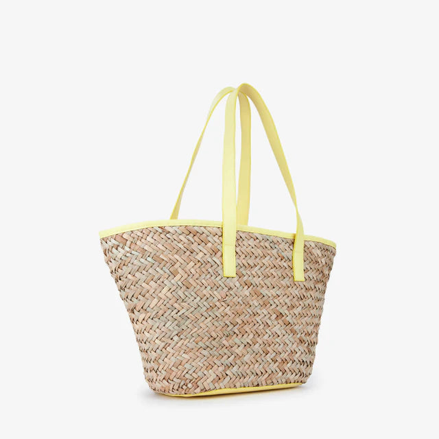 Borsa shopping Valentino in paglia con logo frontale