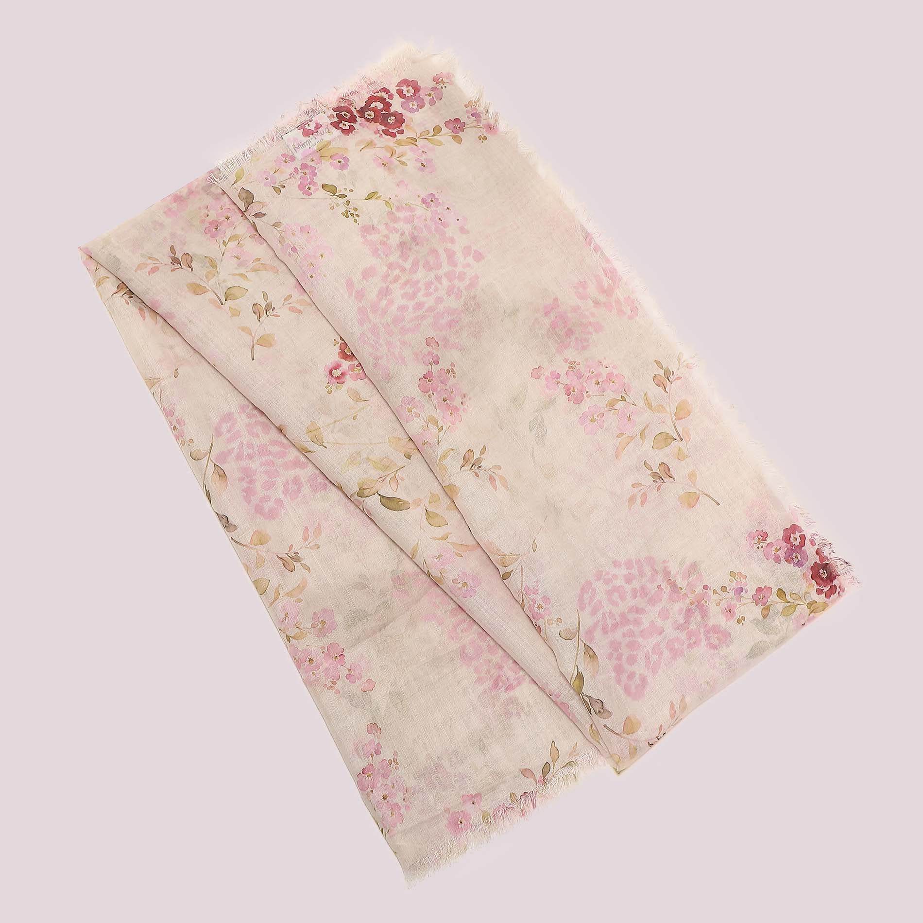 Foulard donna leggero con stampa floreale elegante Rosa U | Giò Fashion