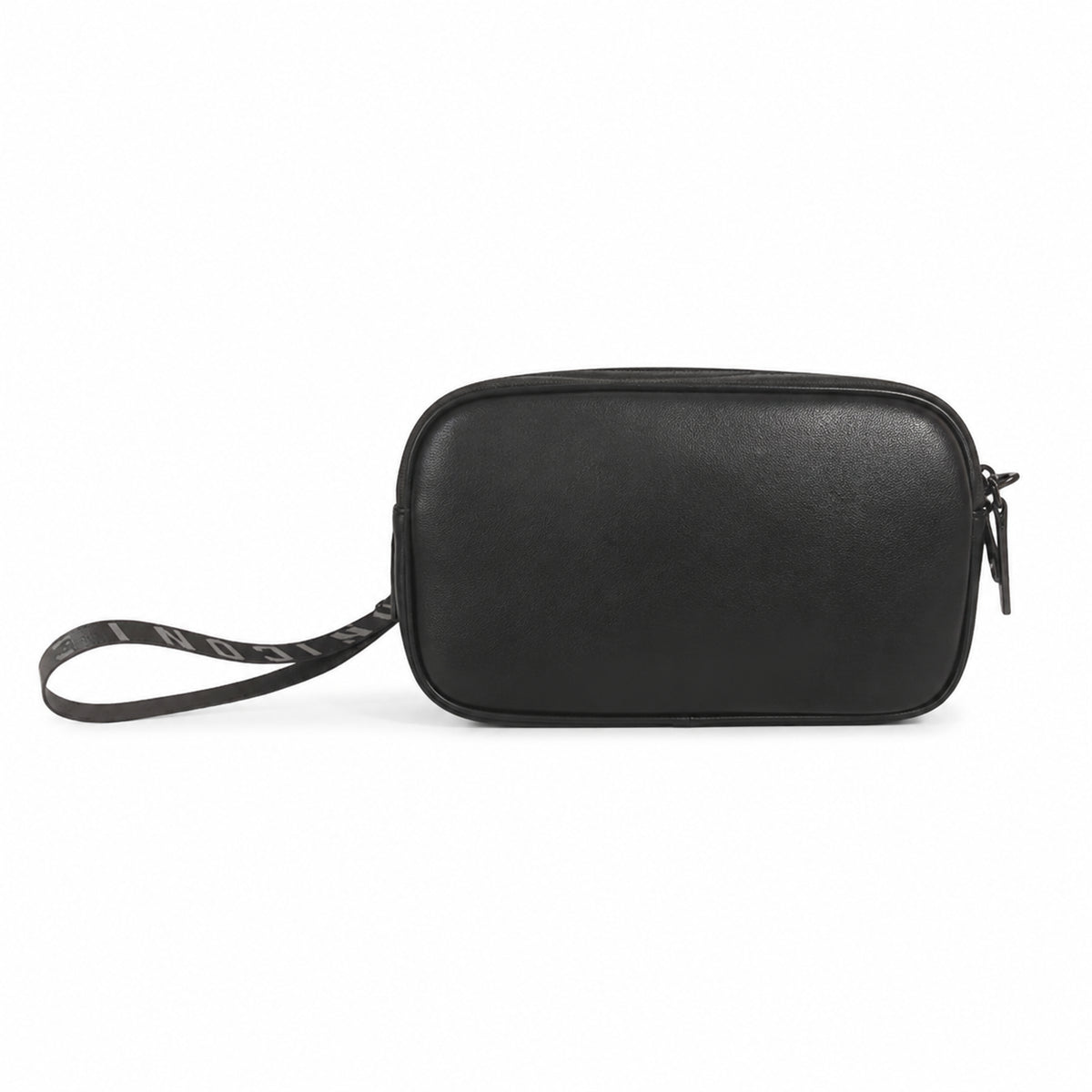 Beauty case da uomo capiente con chiusura zip e cinturino da polso