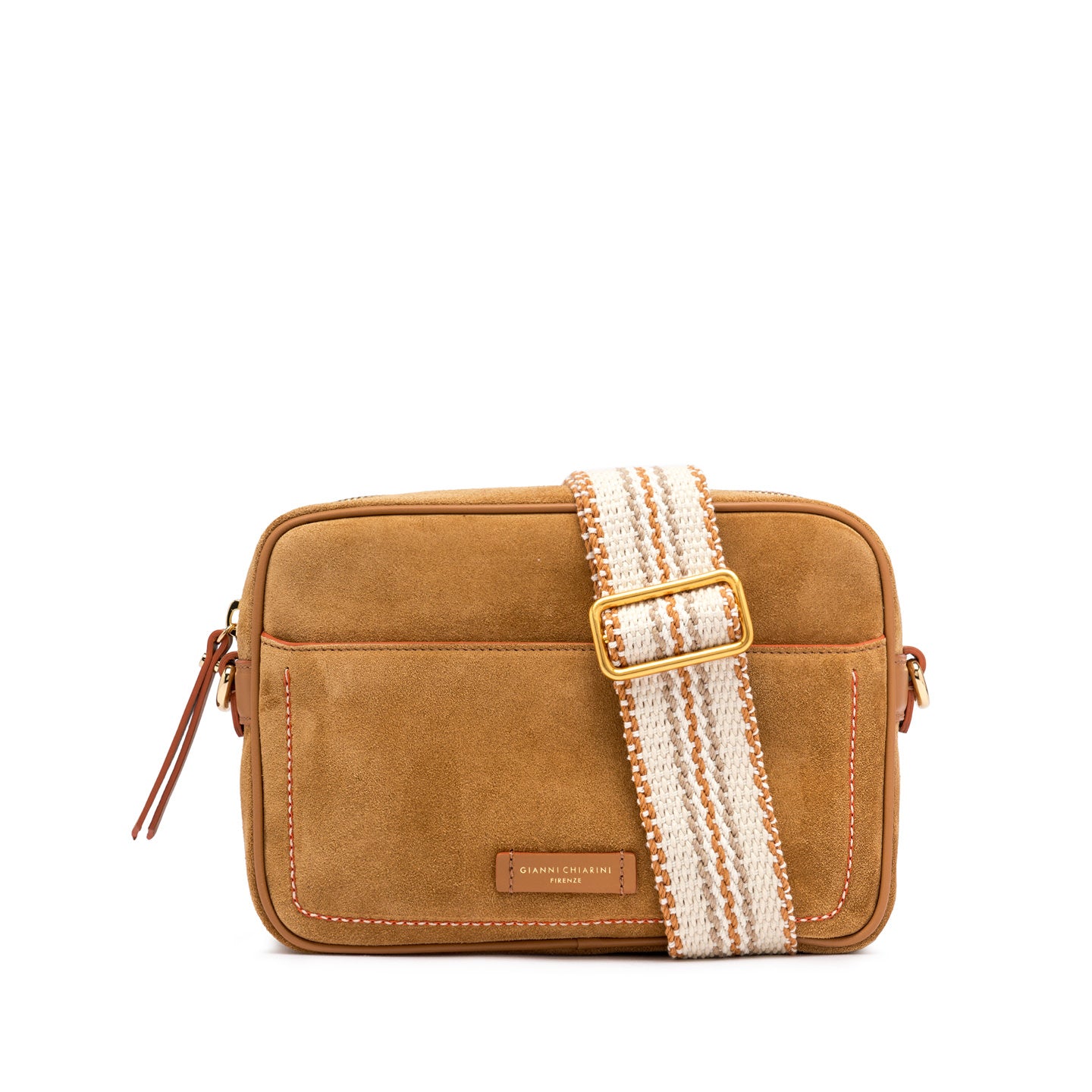Gianni Chiarini Nina borsa a tracolla in pelle martellata con tracolla intrecciata Marrone TU | Giò Fashion