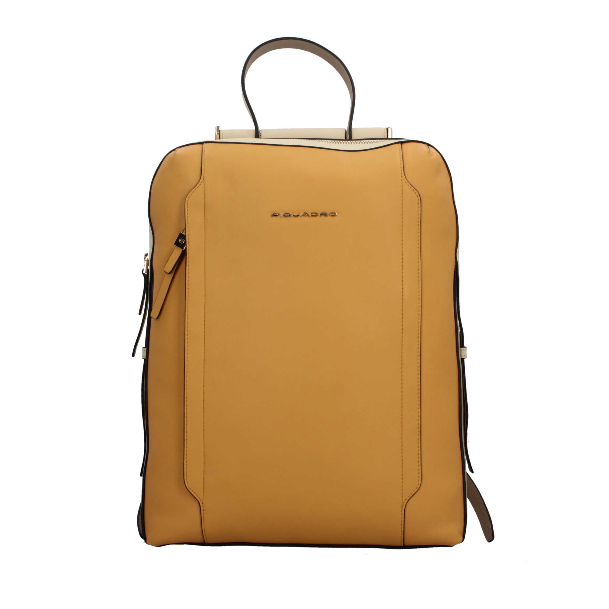 Piquadro zaino porta PC 14" in pelle con protezione antiurto