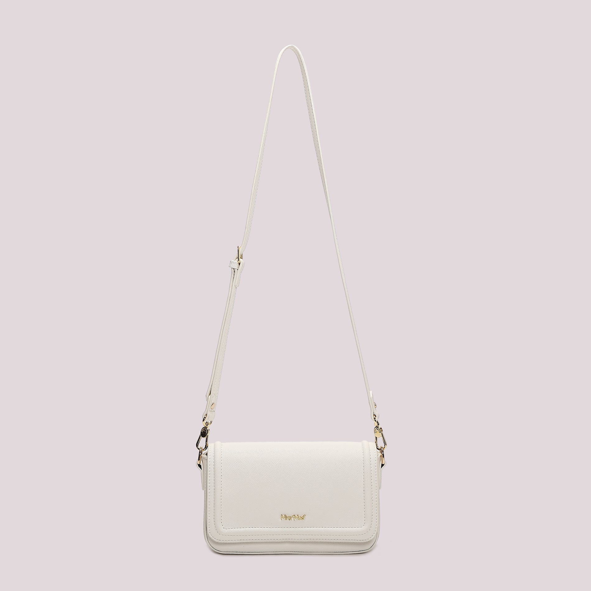Mimi Mua borsa a tracolla elegante con patta e design minimal Bianco TU | Giò Fashion