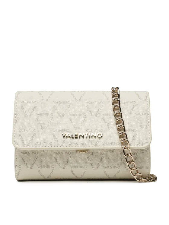 Borsa a tracolla Valentino con logo monogram e catena ECRU TU | Giò Fashion