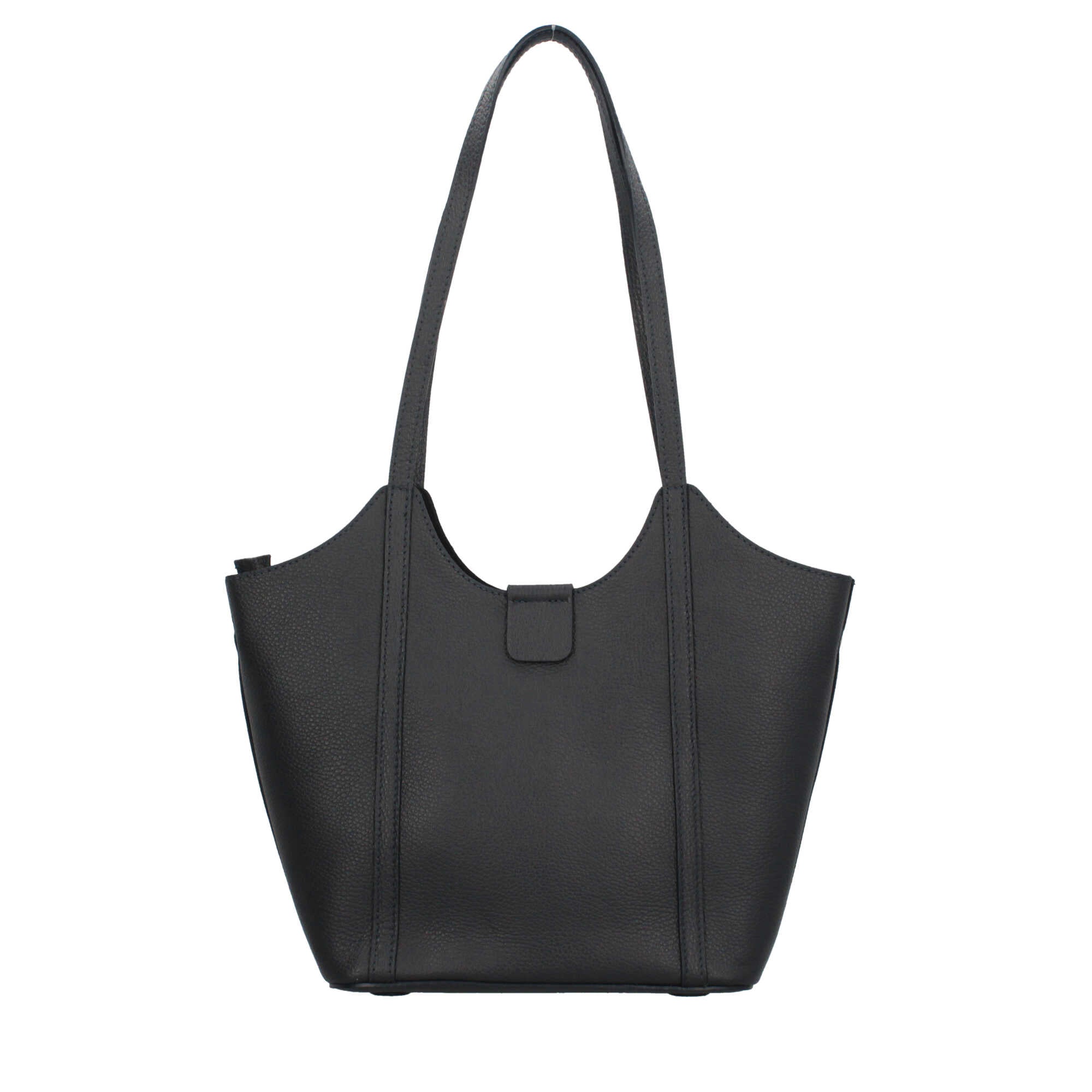 Borsa Made in Italy a spalla in vera pelle con linea affusolata