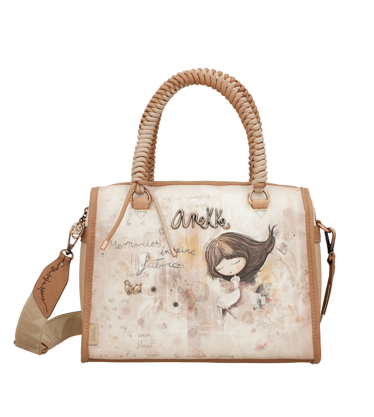 Borsa Anekke con manici intrecciati e design romantico Beige TU | Giò Fashion