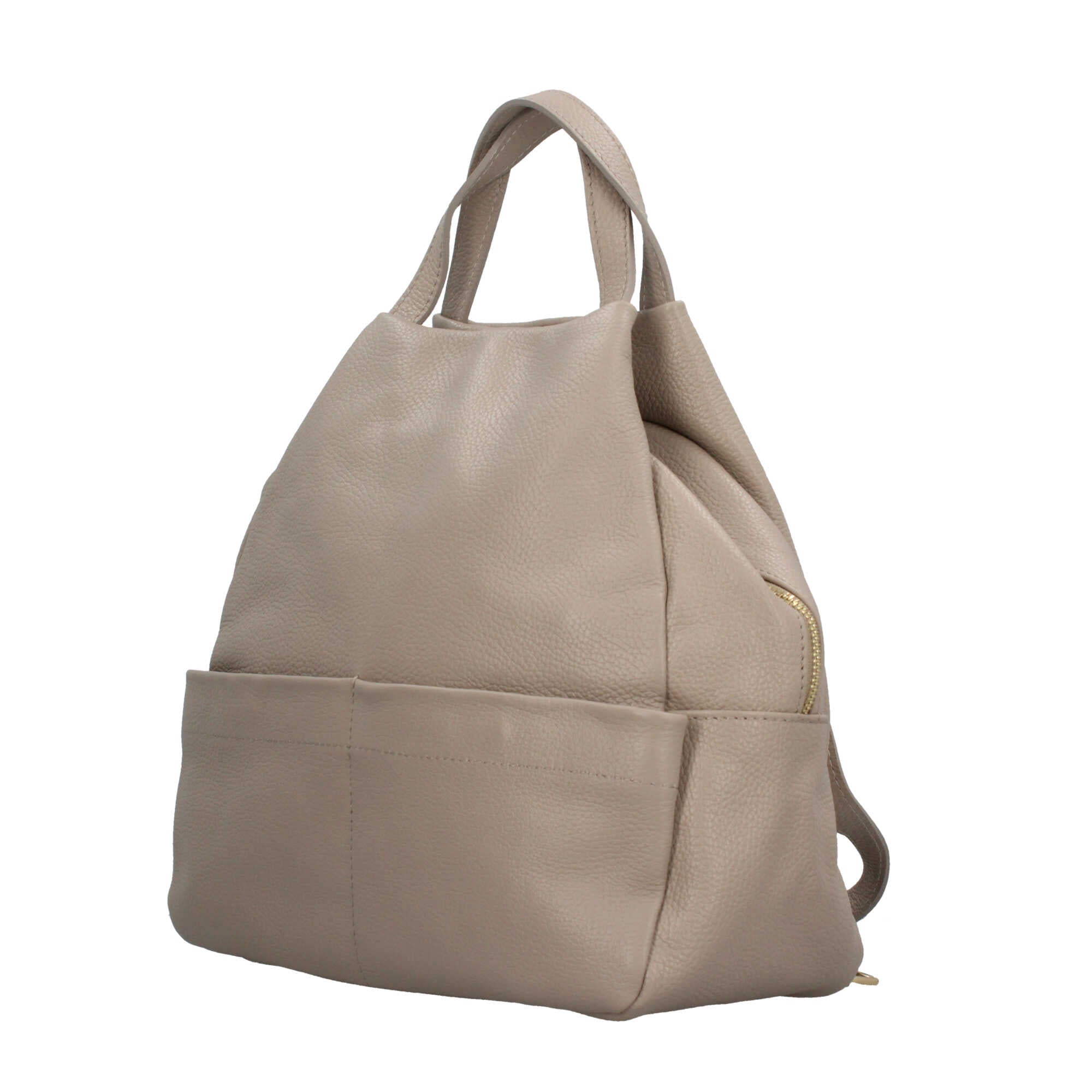 Zaino in pelle con chiusura zip Mde In Italy
