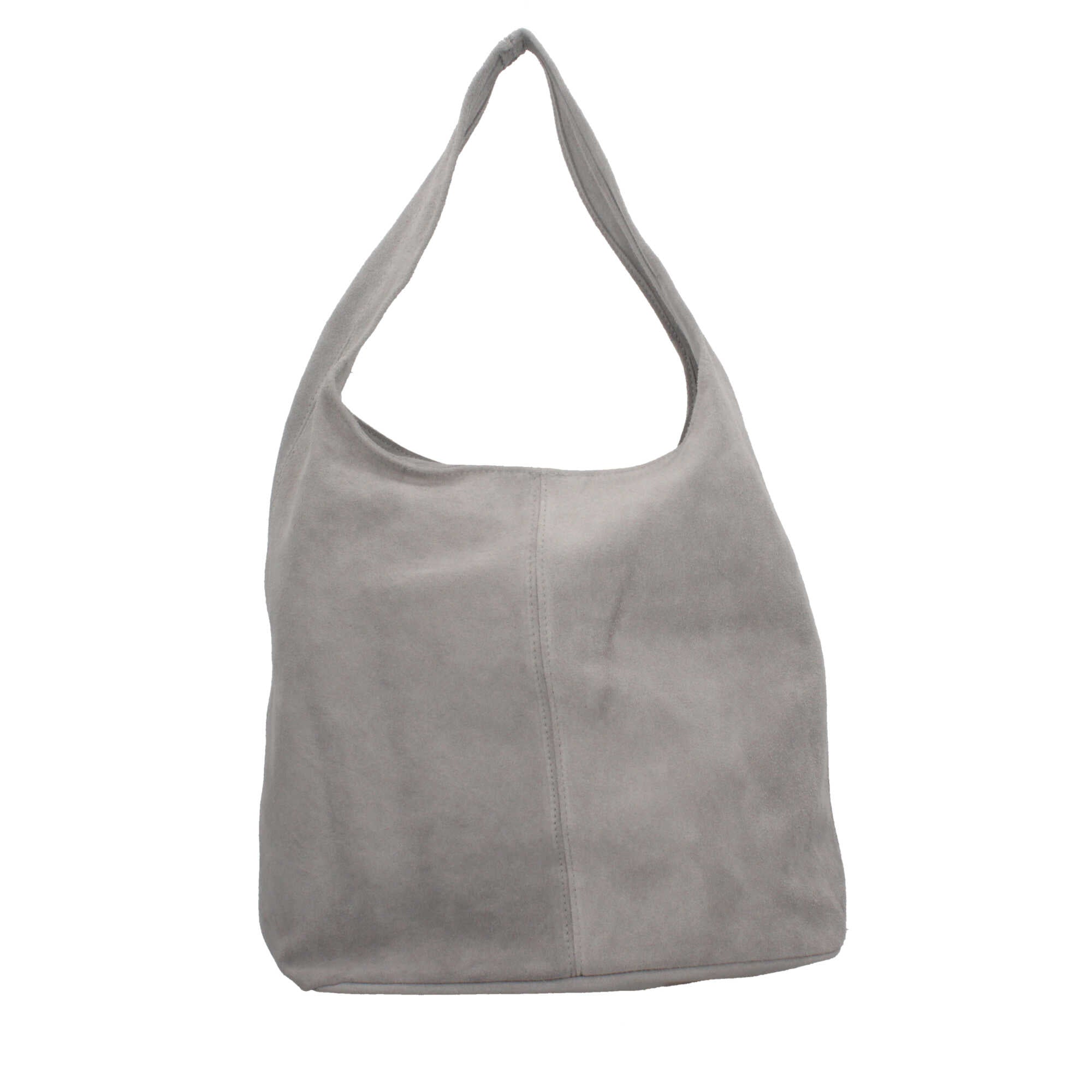 Borsa a spalla in camoscio Made in Italy dal design contemporaneo