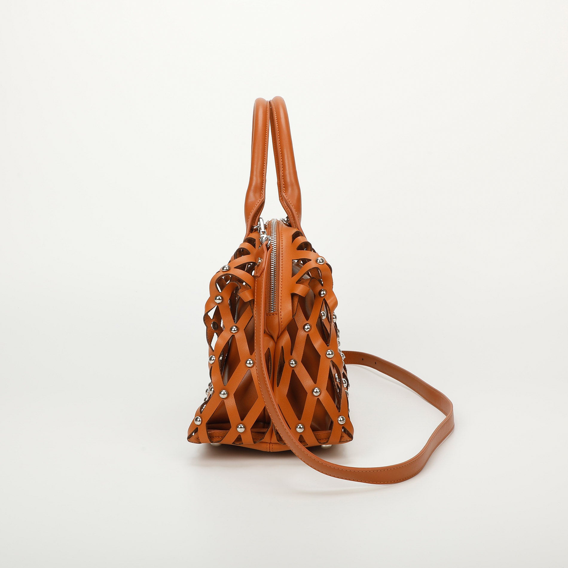 Mimi Mua borsa bauletto effetto rete con borchie
