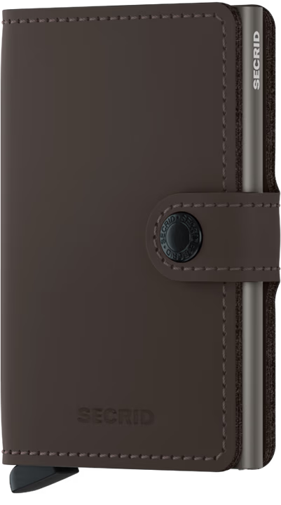 Portafoglio Secrid Miniwallet in pelle con protezione RFID e chiusura a bottone
