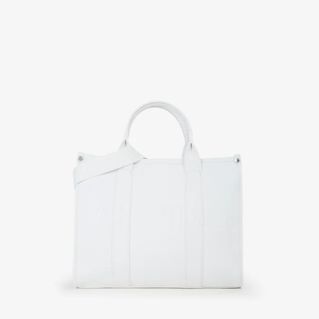 Borsa Valentino con logo in rilievo e tracolla regolabile Bianco TU | Giò Fashion