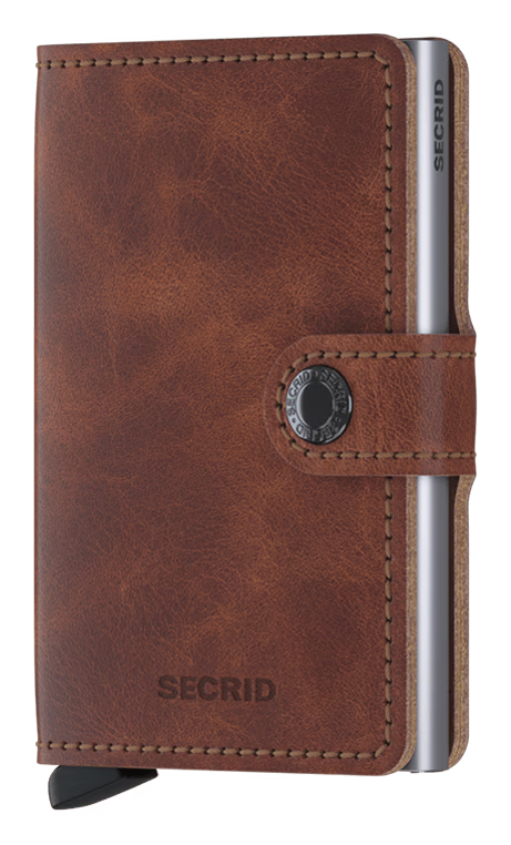 Portafoglio Secrid Miniwallet in pelle con protezione RFID e chiusura a bottone