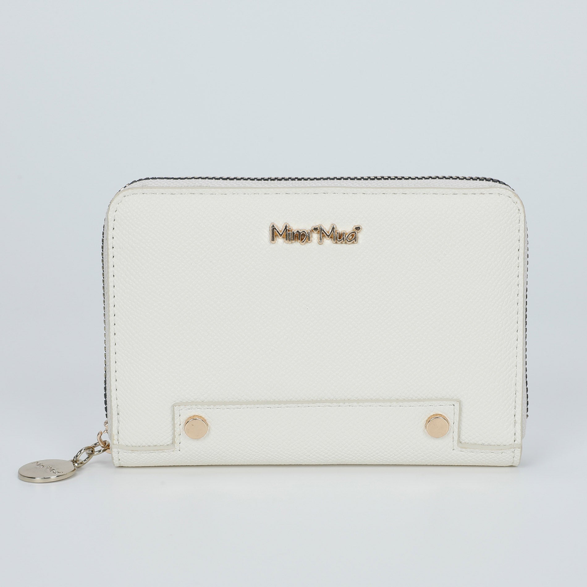 Portafoglio Mimi Mua in ecopelle con zip e dettagli metallici Bianco TU | Giò Fashion