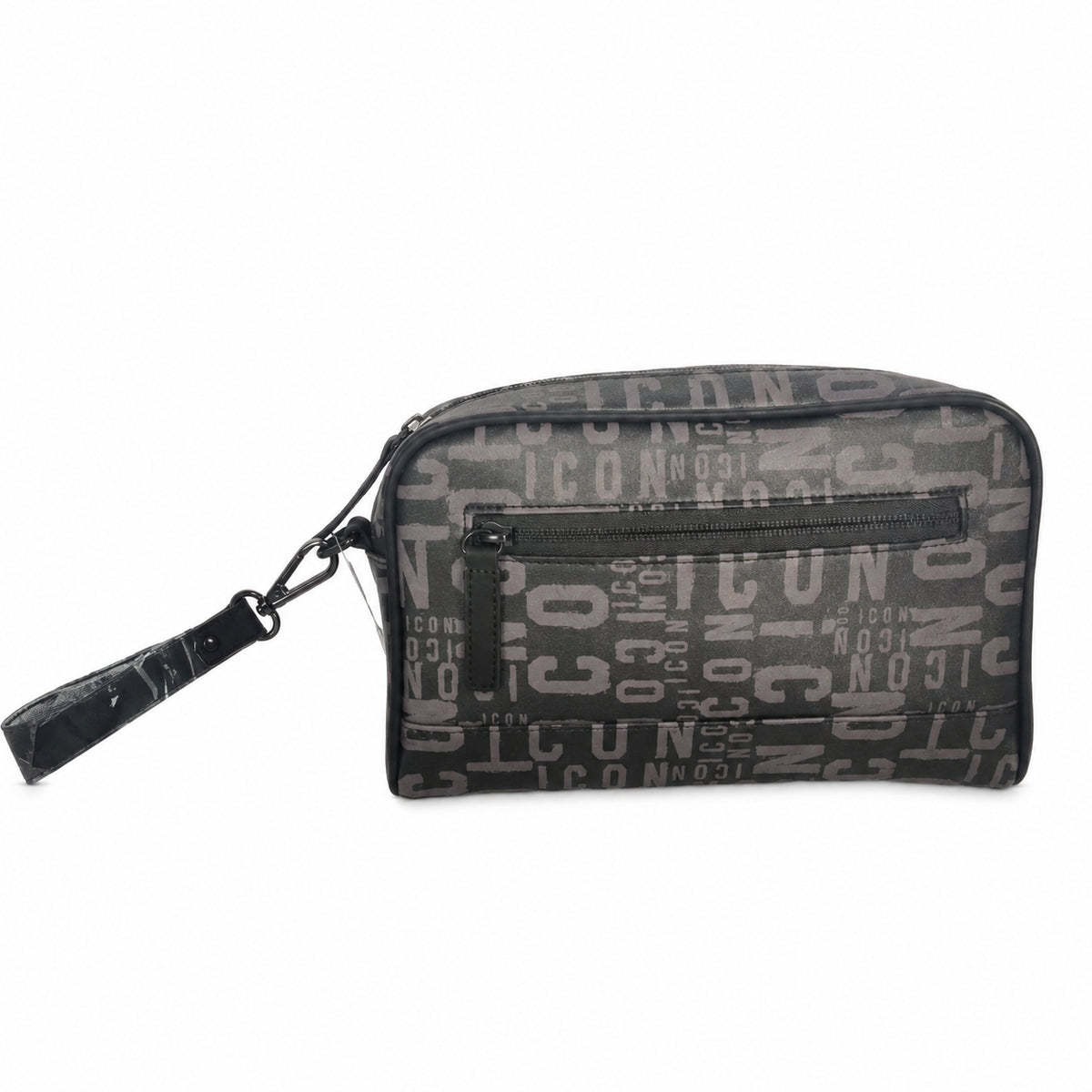 Beauty case da uomo con tasca esterna e cinturino removibile