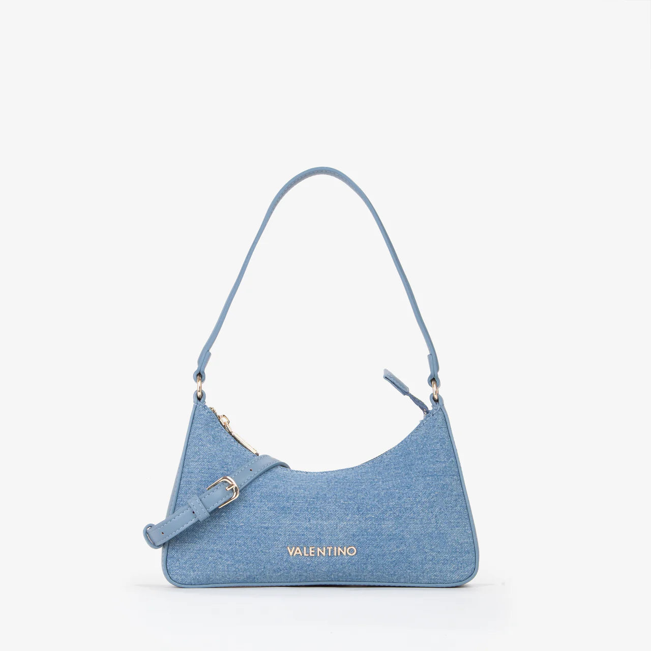 Borsa a spalla Valentino modello Kelly in tessuto effetto denim