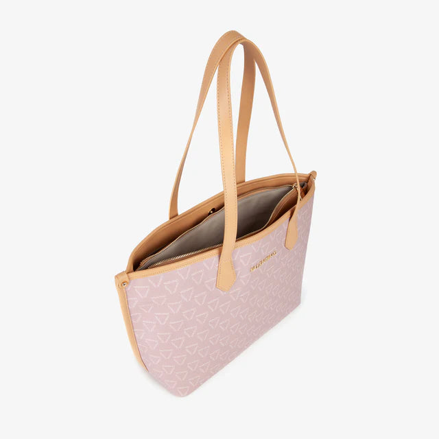 Shopper Valentino con stampa monogram e manici lunghi