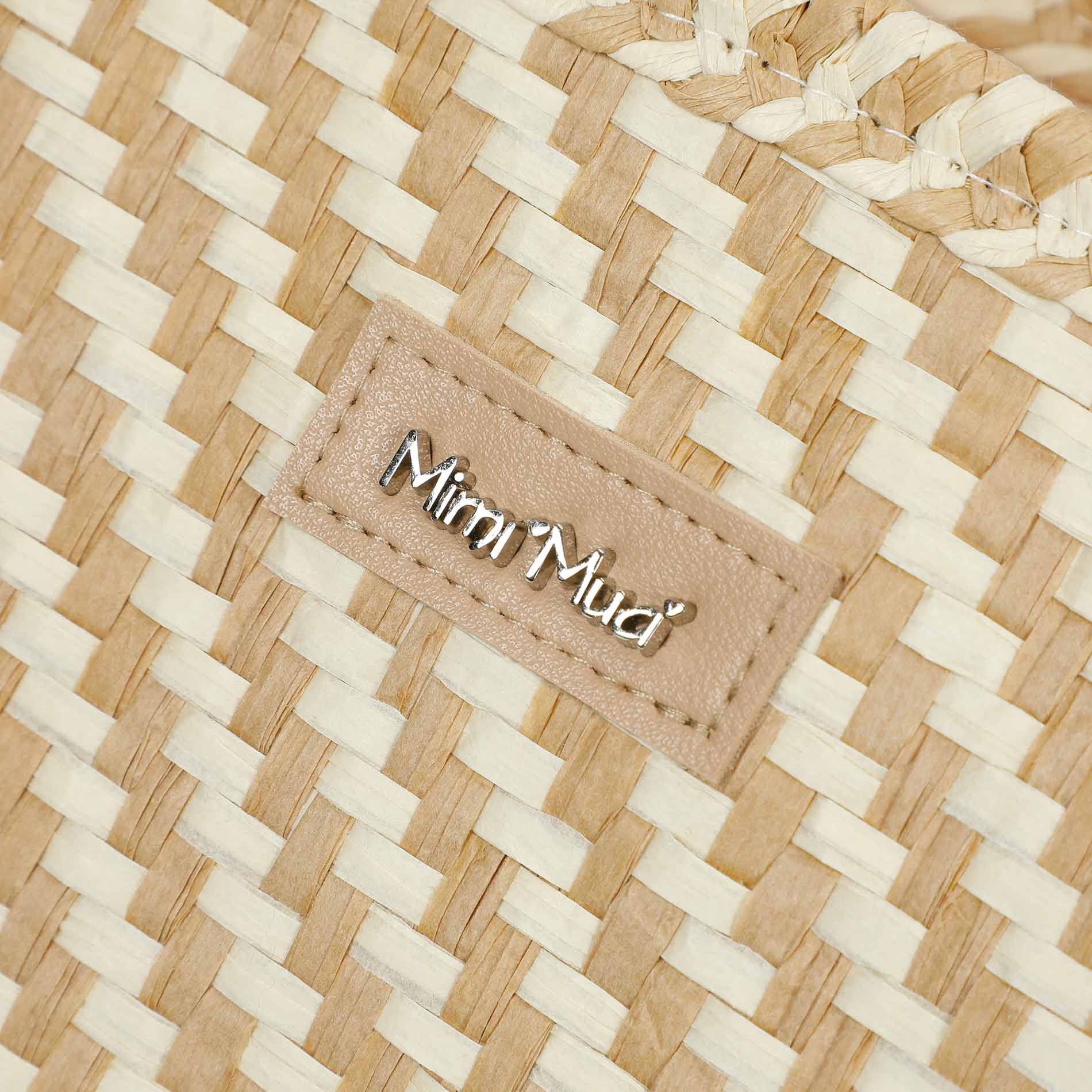 Mimi Mua borsa shopper a righe in paglia intrecciata
