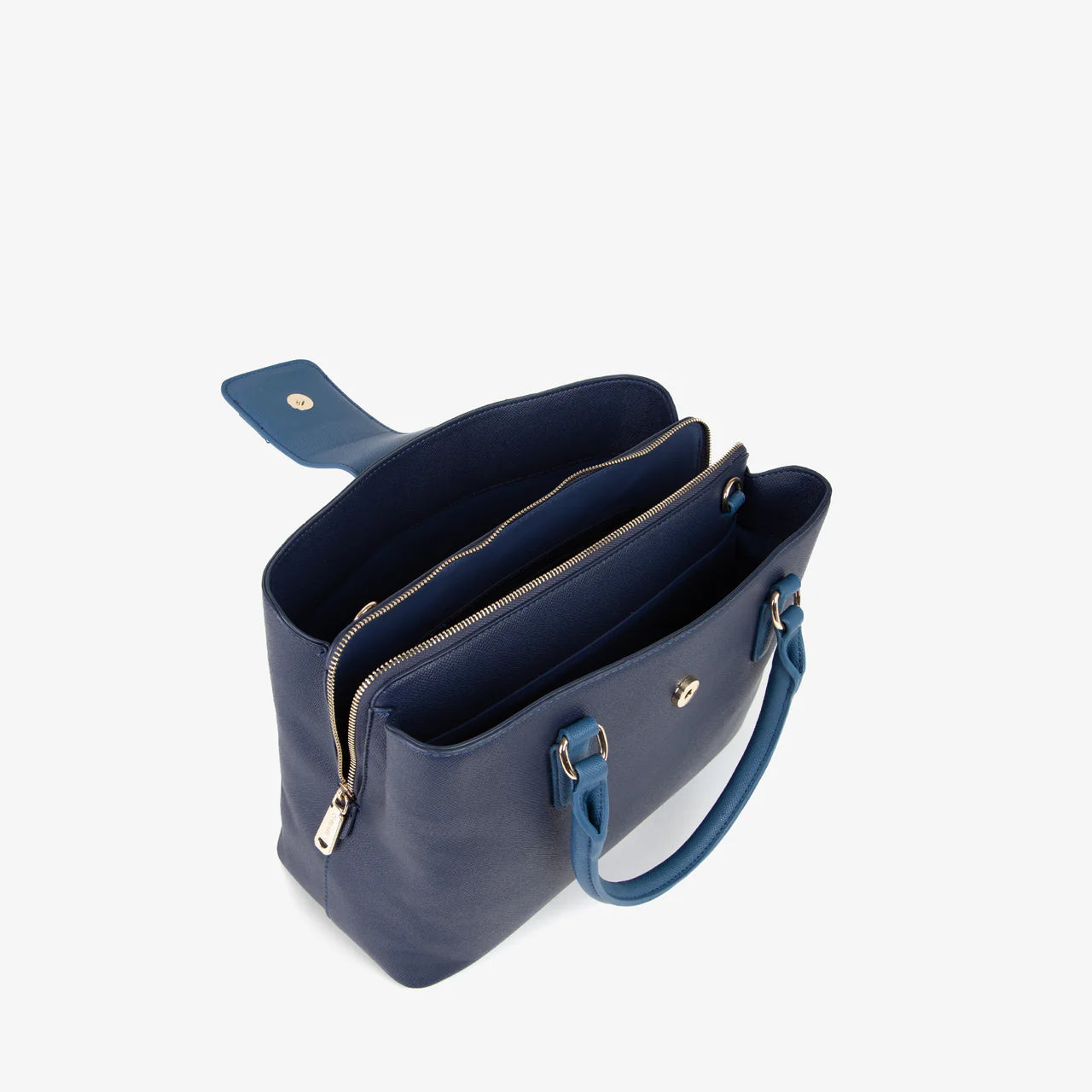 Borsa Valentino a mano bicolore con patta e scomparti interni BLU SCURO TU | Giò Fashion