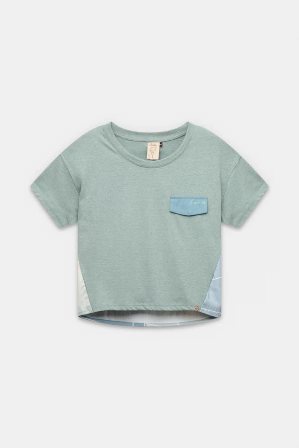 T shirt donna Anekke manica corta con taschino frontale stile casual AZZURRO S/M | Giò Fashion