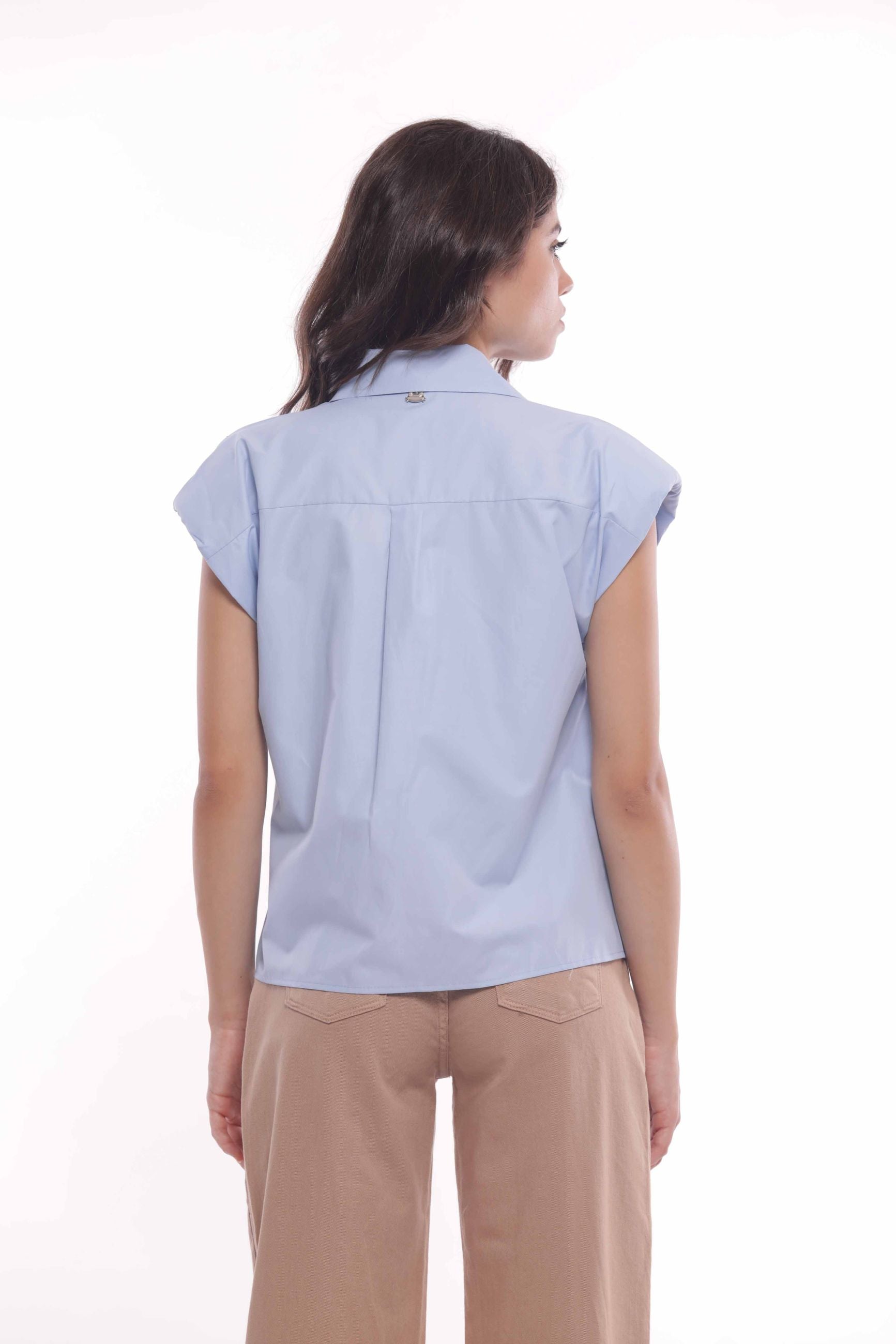 Minimua Camicia Smanicata con Volant Bicolor