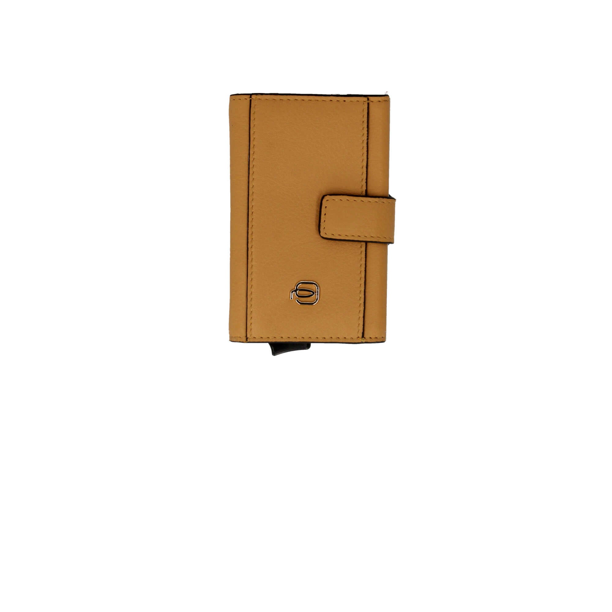 Porta carte di credito Piquadro in pelle con chiusura a bottone