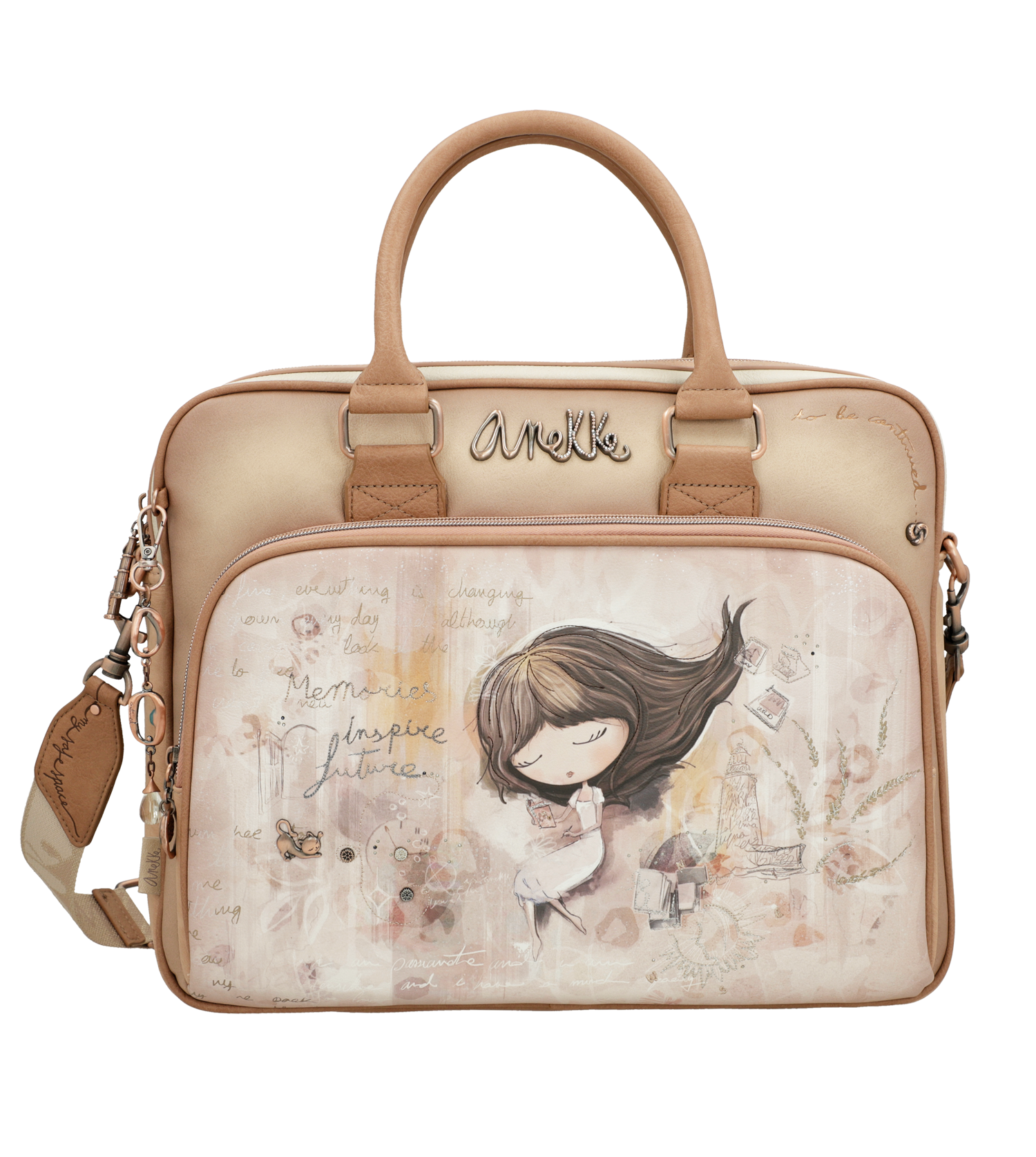 Borsa porta PC Anekke elegante e funzionale con tracolla regolabile Beige TU | Giò Fashion
