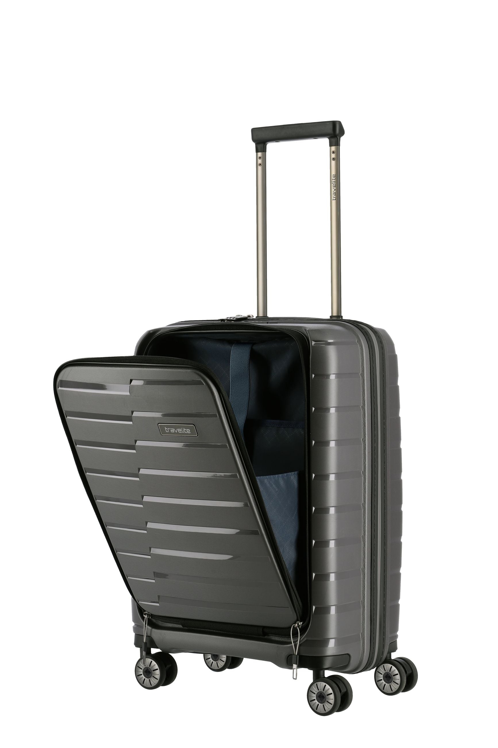 Valigia bagaglio a mano Travelite Air Base S+ con tasca frontale e TSA Nero TU | Giò Fashion