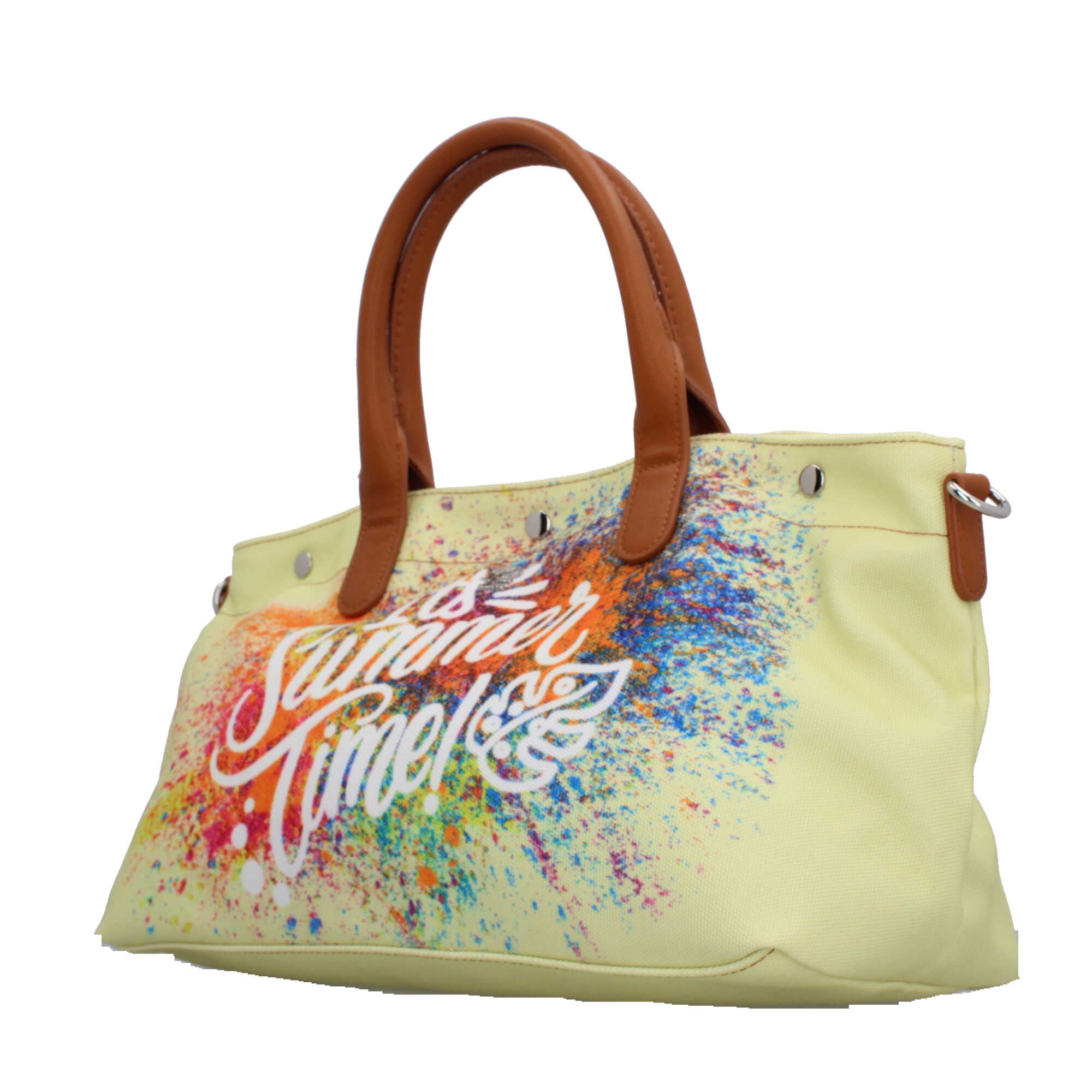 Borsa mare Ynot in tessuto con stampa estiva e tracolla rimovibile