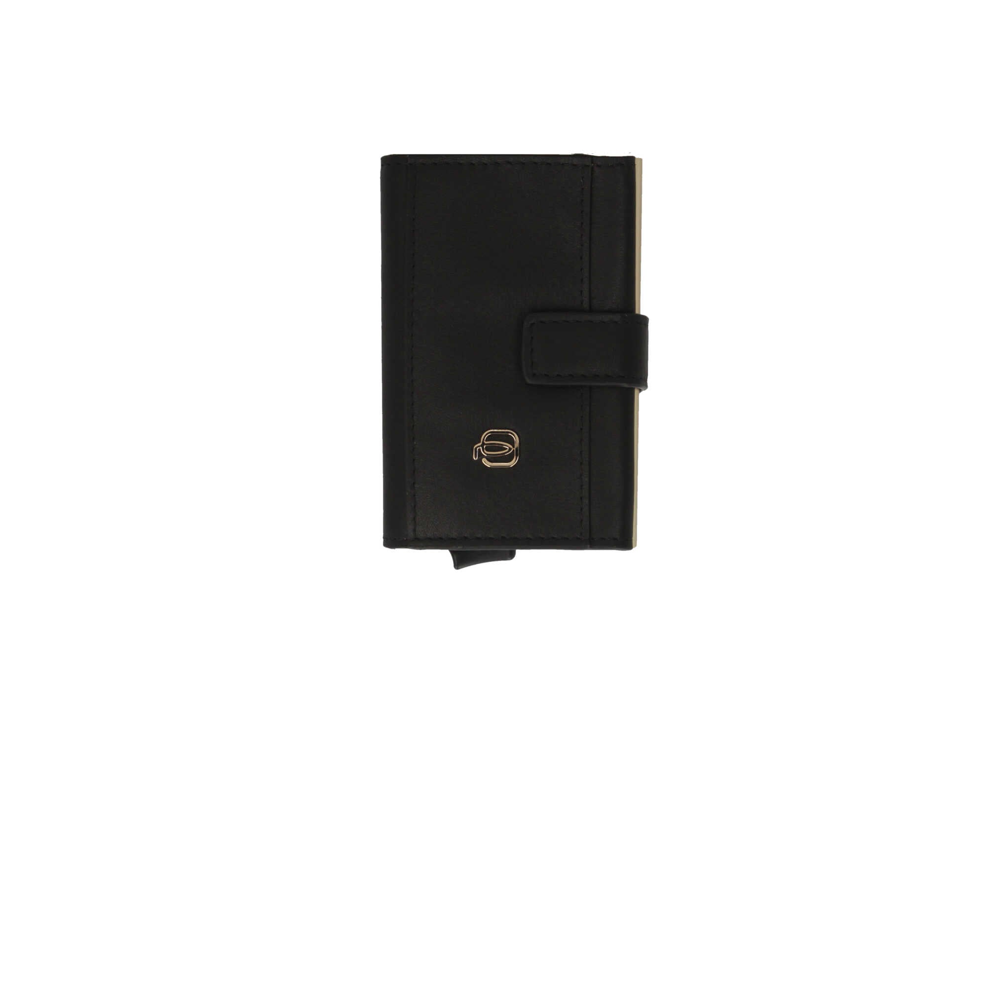 Porta carte di credito Piquadro in pelle con chiusura a bottone