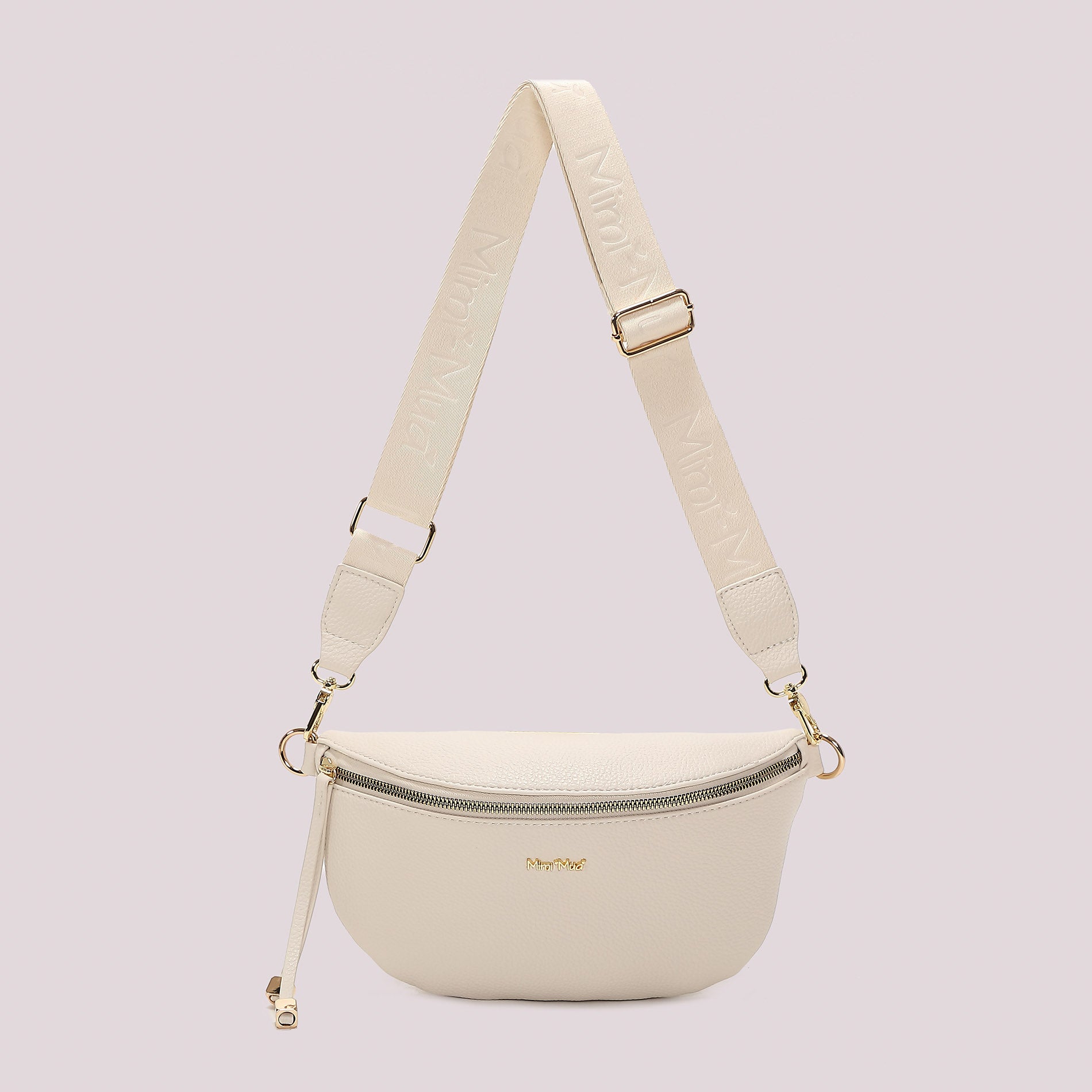 Mimi Mua marsupio elegante con tracolla larga regolabile e zip Bianco TU | Giò Fashion