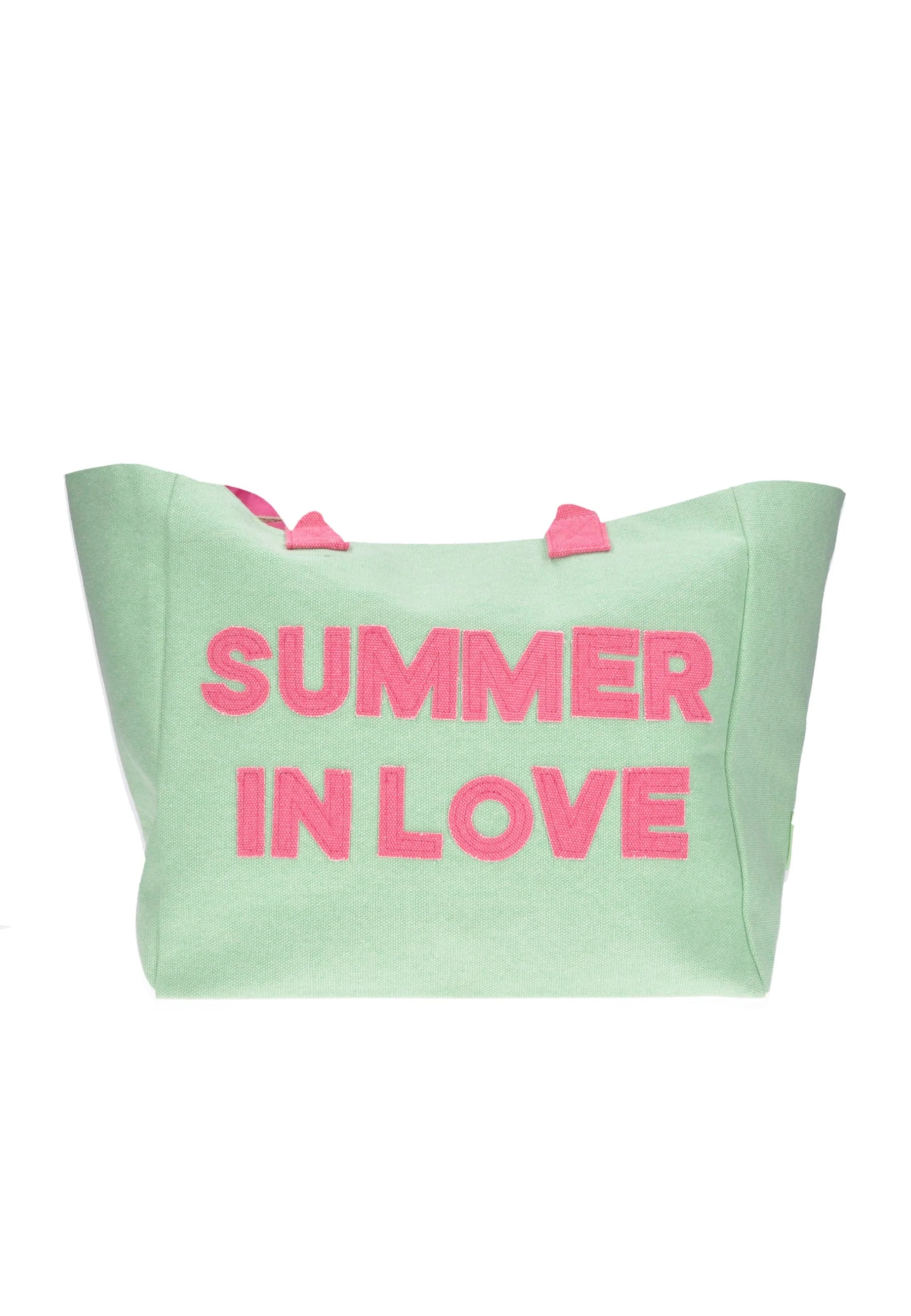 Shopping bag KUVE in tessuto con scritta estiva