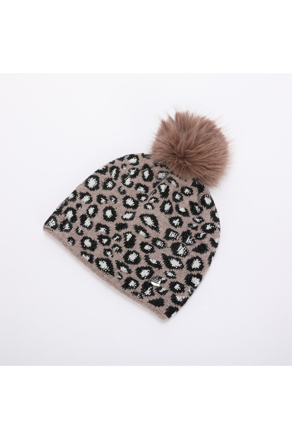 Cappello donna Mimi Mua con pon pon e fantasia maculata