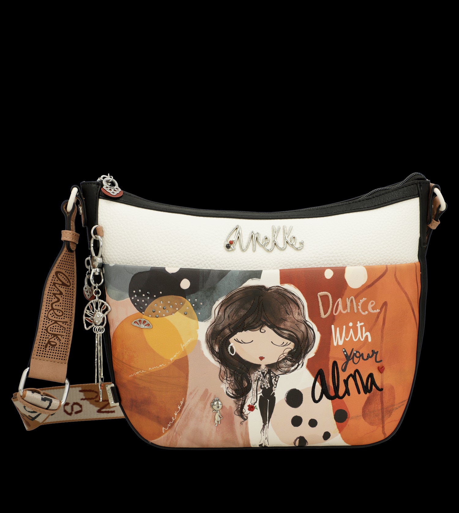 Borsa a tracolla Anekke con design artistico e dettagli unici