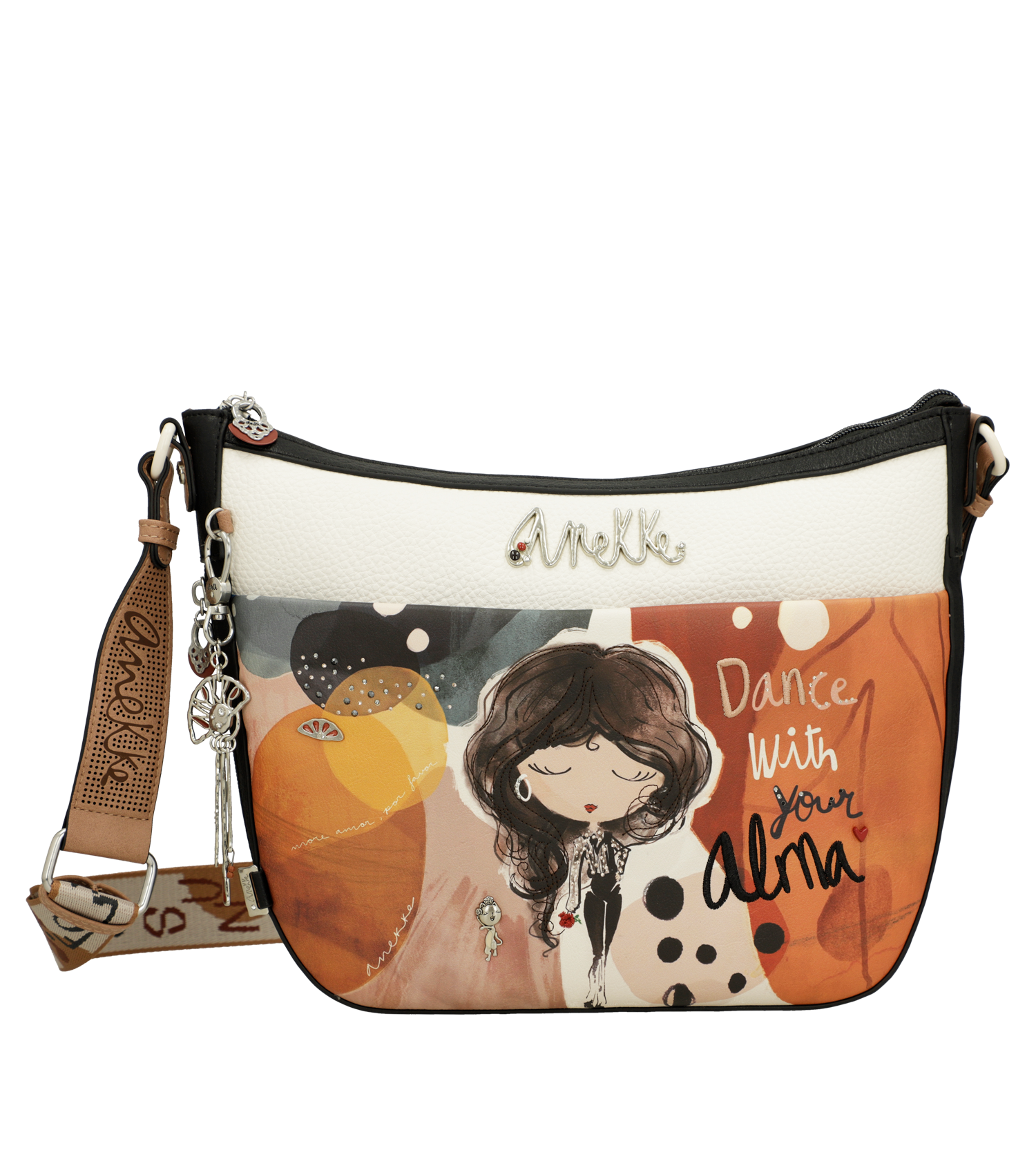 Borsa a tracolla Anekke con design artistico e dettagli unici Arancione TU | Giò Fashion