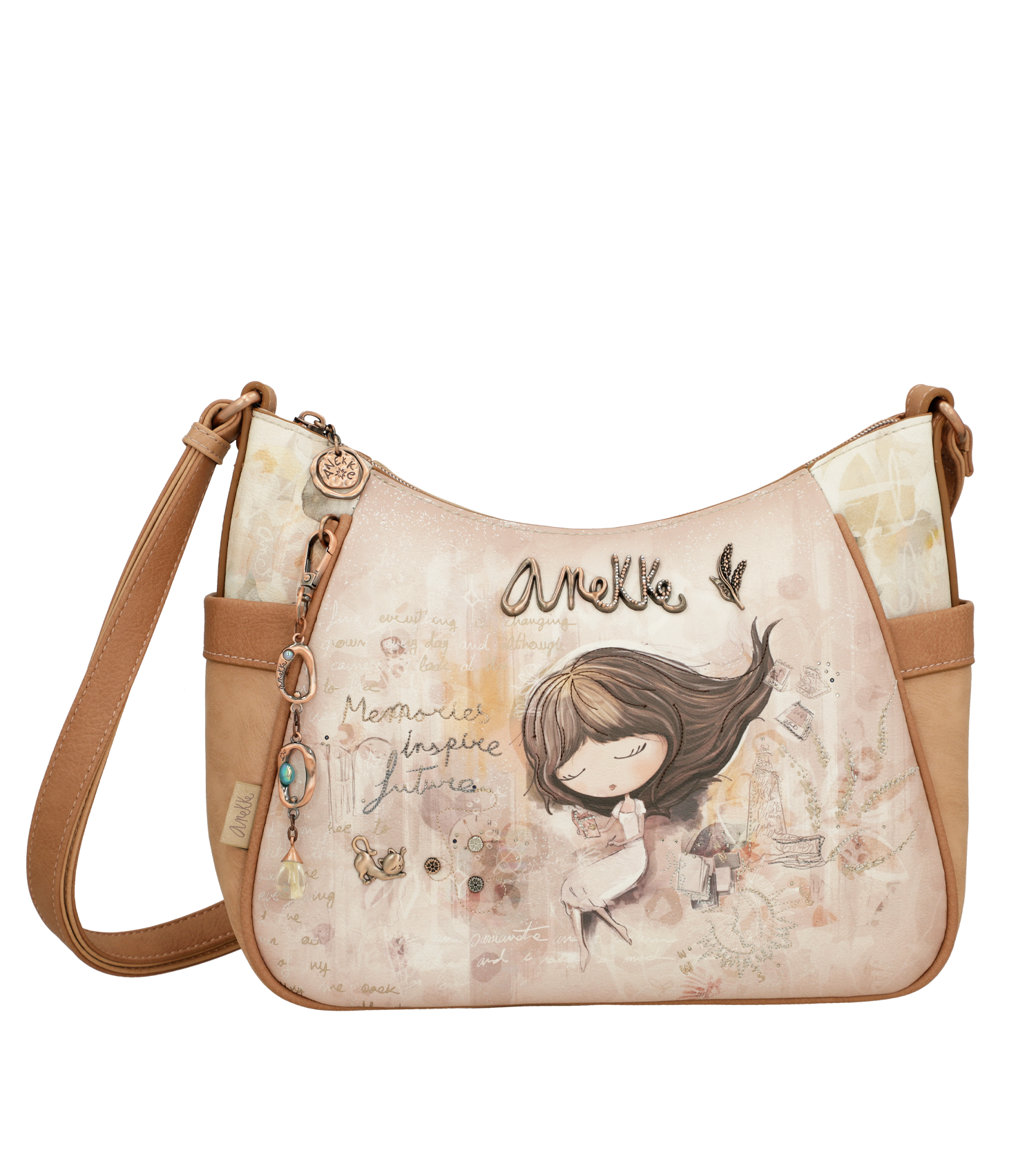 Borsa a tracolla Anekke con design artistico e dettagli eleganti Beige TU | Giò Fashion