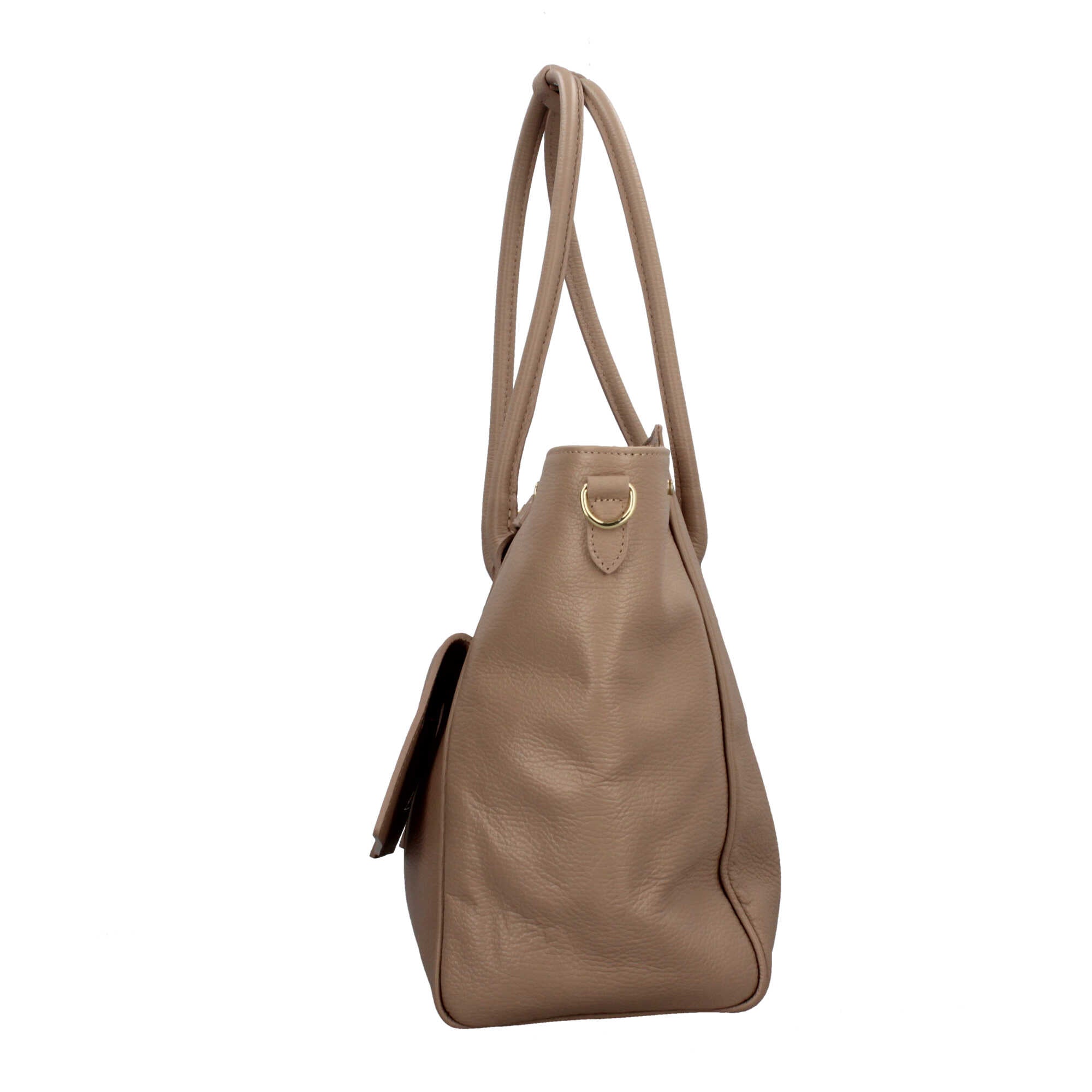Borsa Made in Italy in vera pelle a spalla con design strutturato