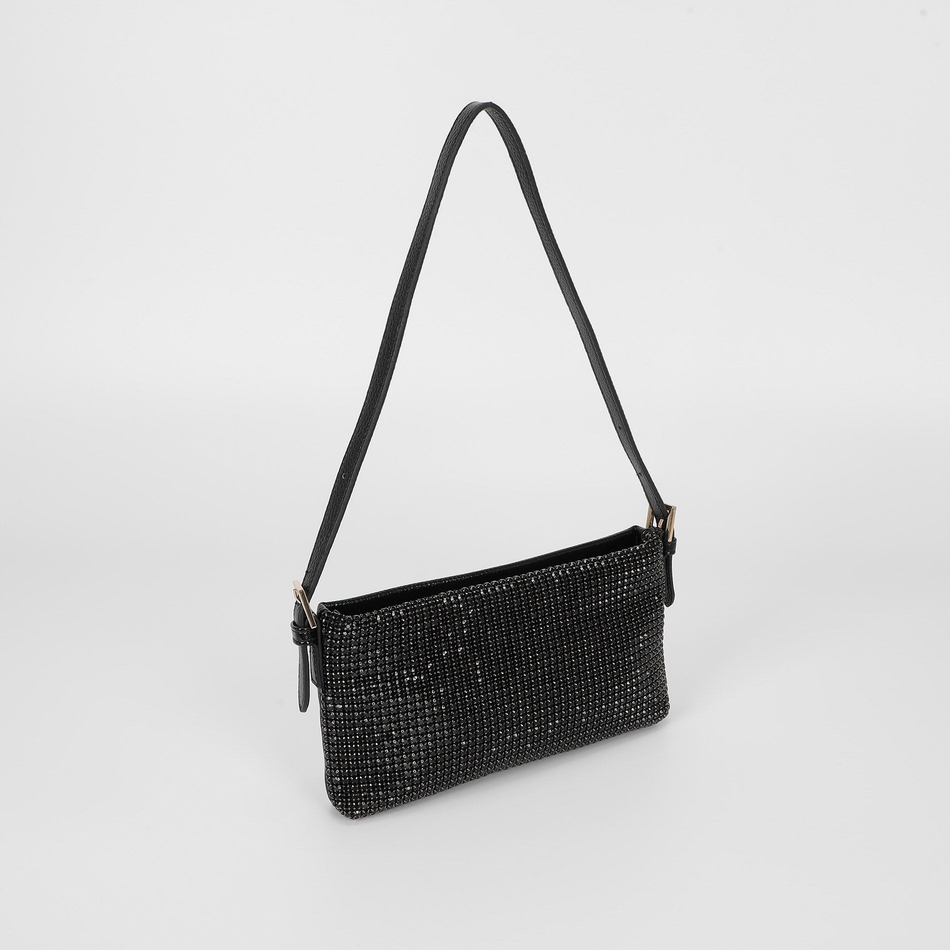 Mimi Mua borsa con strass e fibbie ai lati