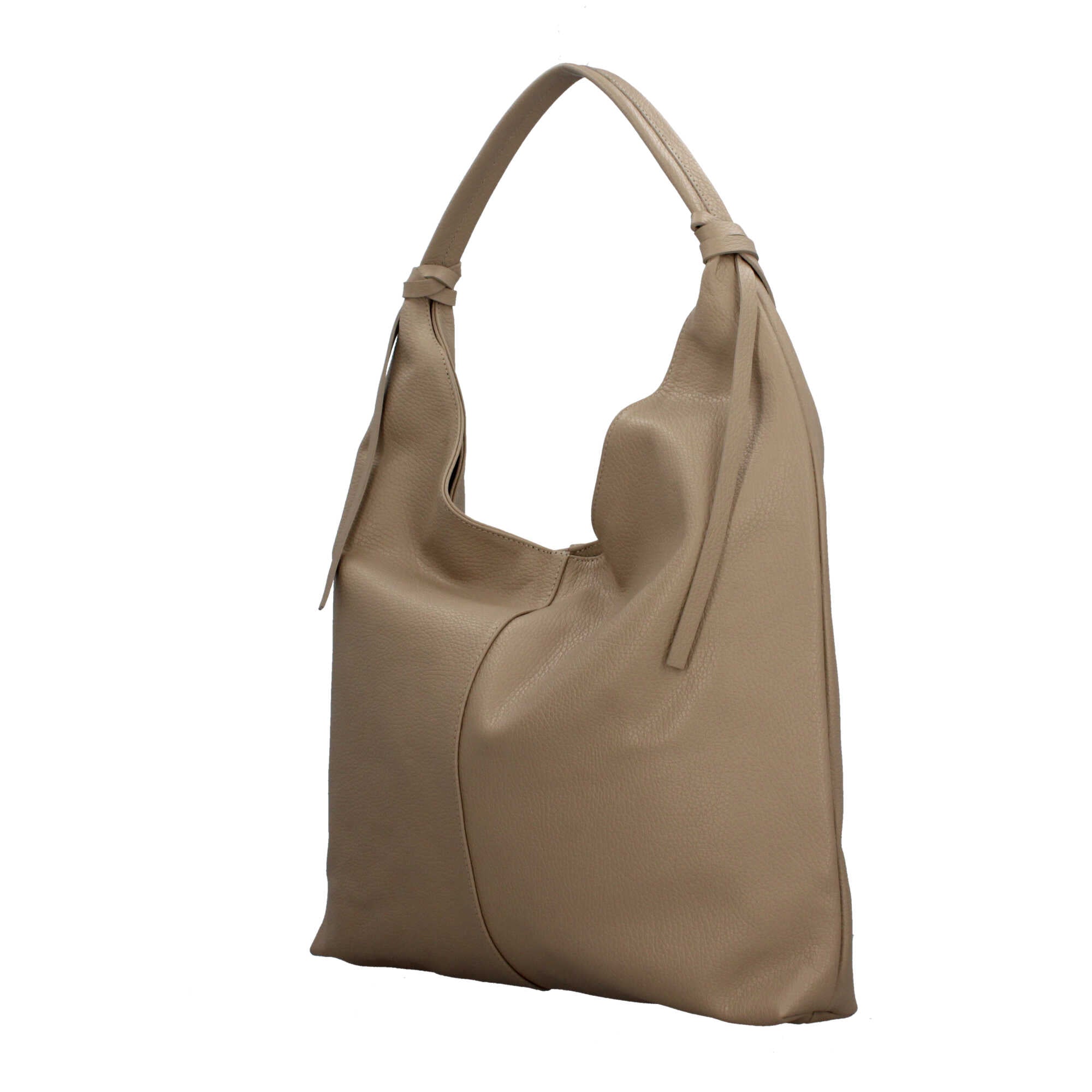 Borsa a spalla in pelle martellata Made in Italy dal taglio morbido