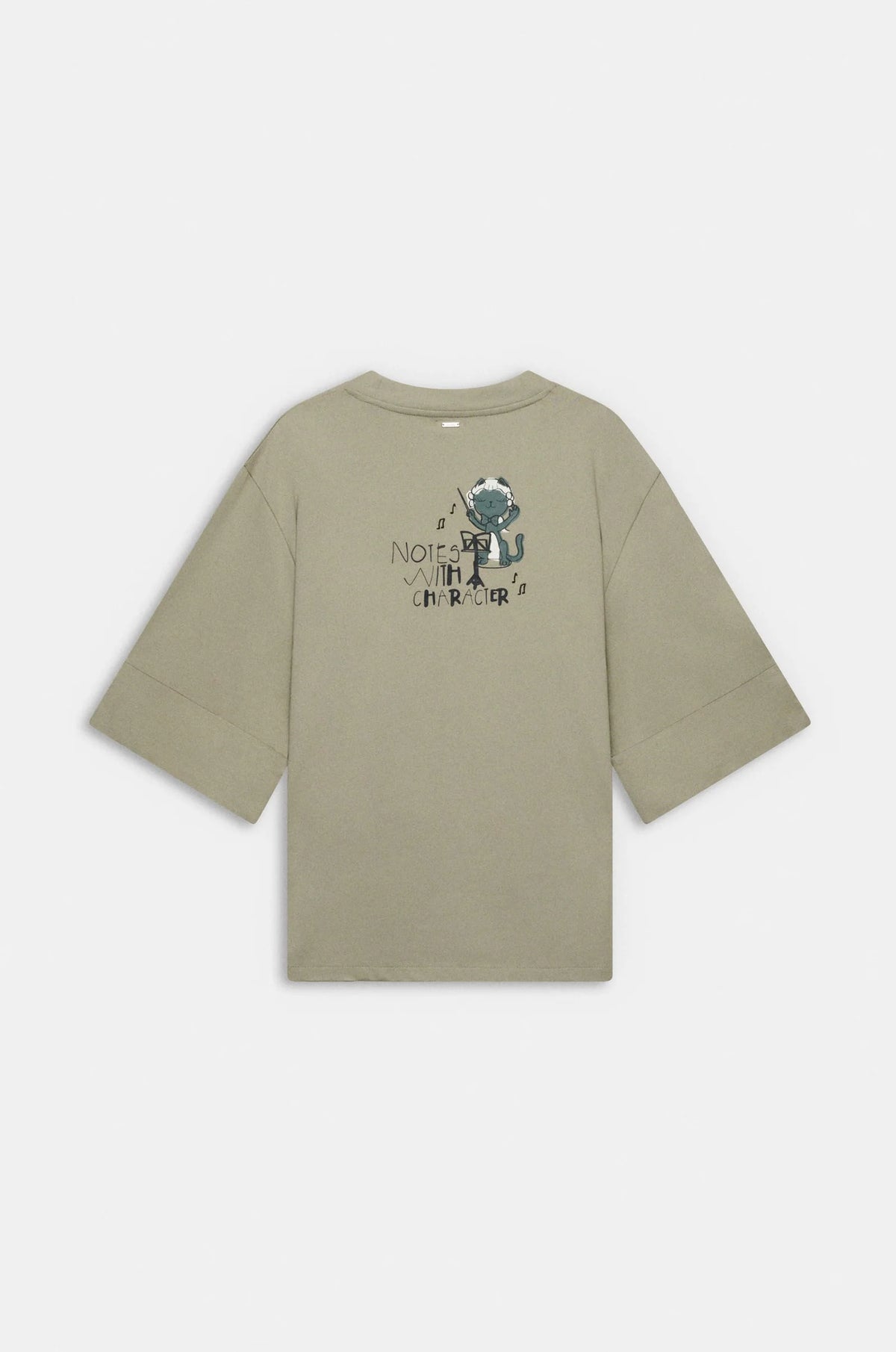 T-Shirt Donna Anekke in Cotone con Scollo a V e Stampa Artistica sul Retro
