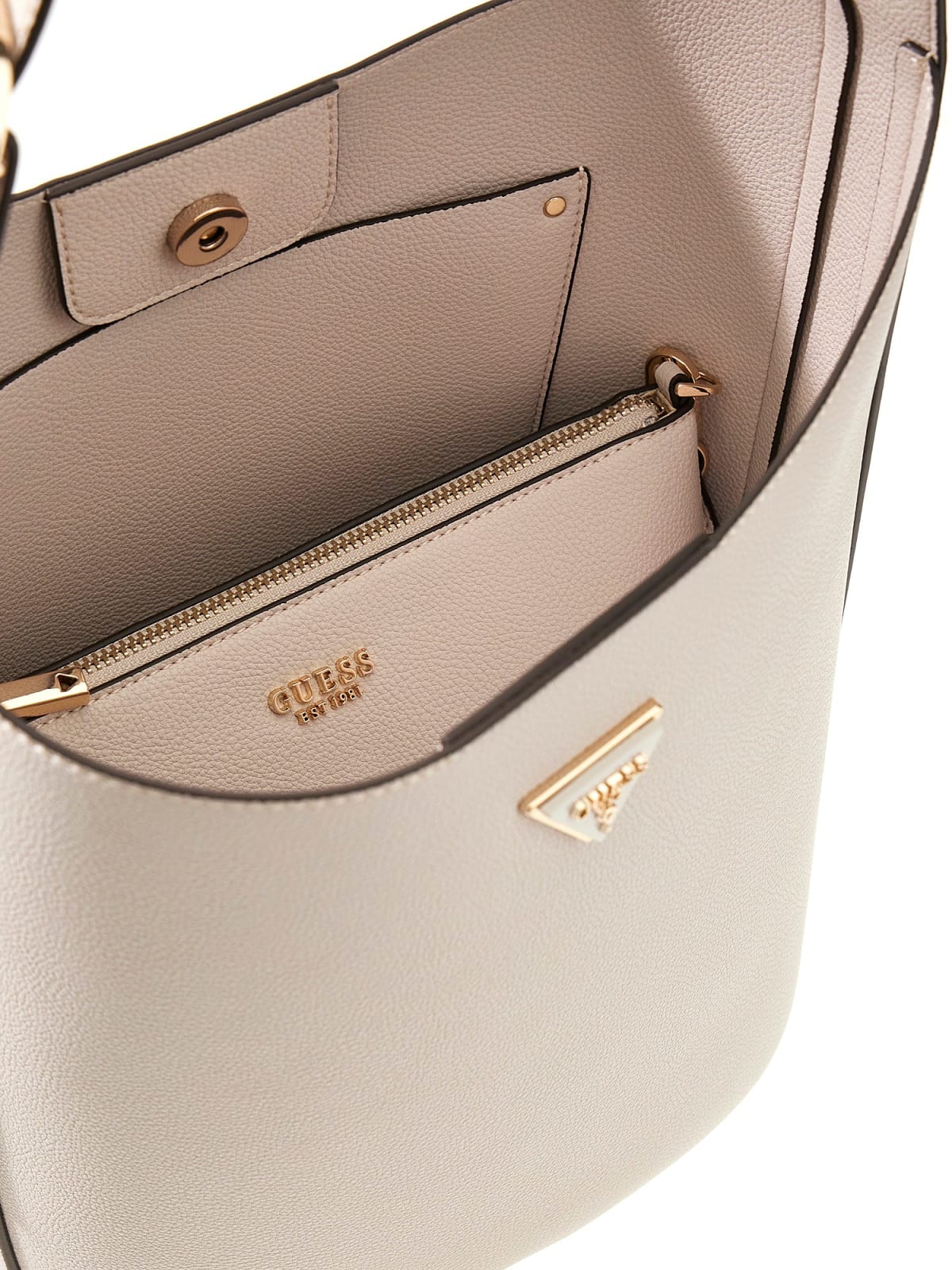 Borsa a spalla Guess donna minimal con logo e tracolla regolabile AVORIO TU | Giò Fashion