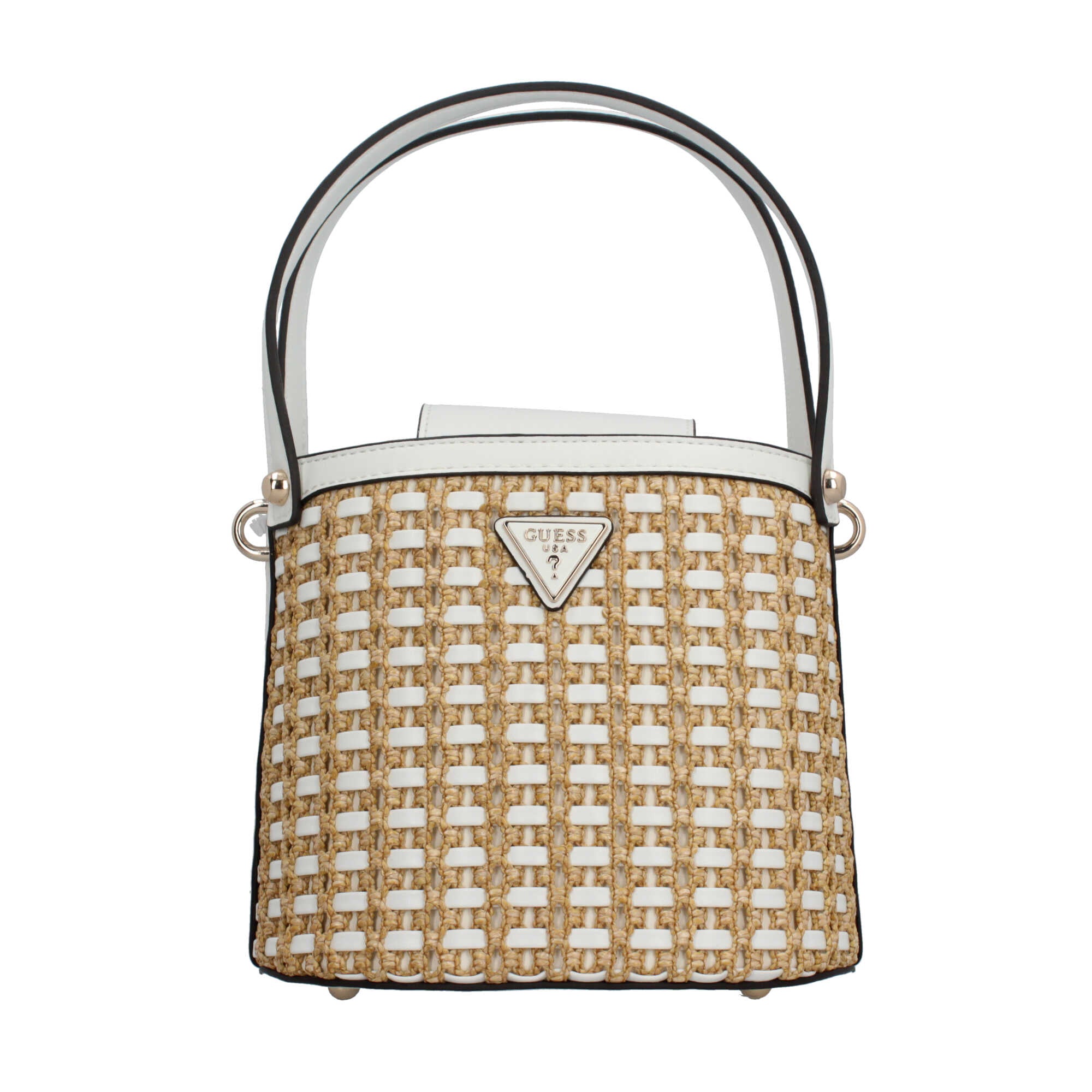 Borsa a mano Guess con texture intrecciata e dettagli eleganti Beige TU | Giò Fashion